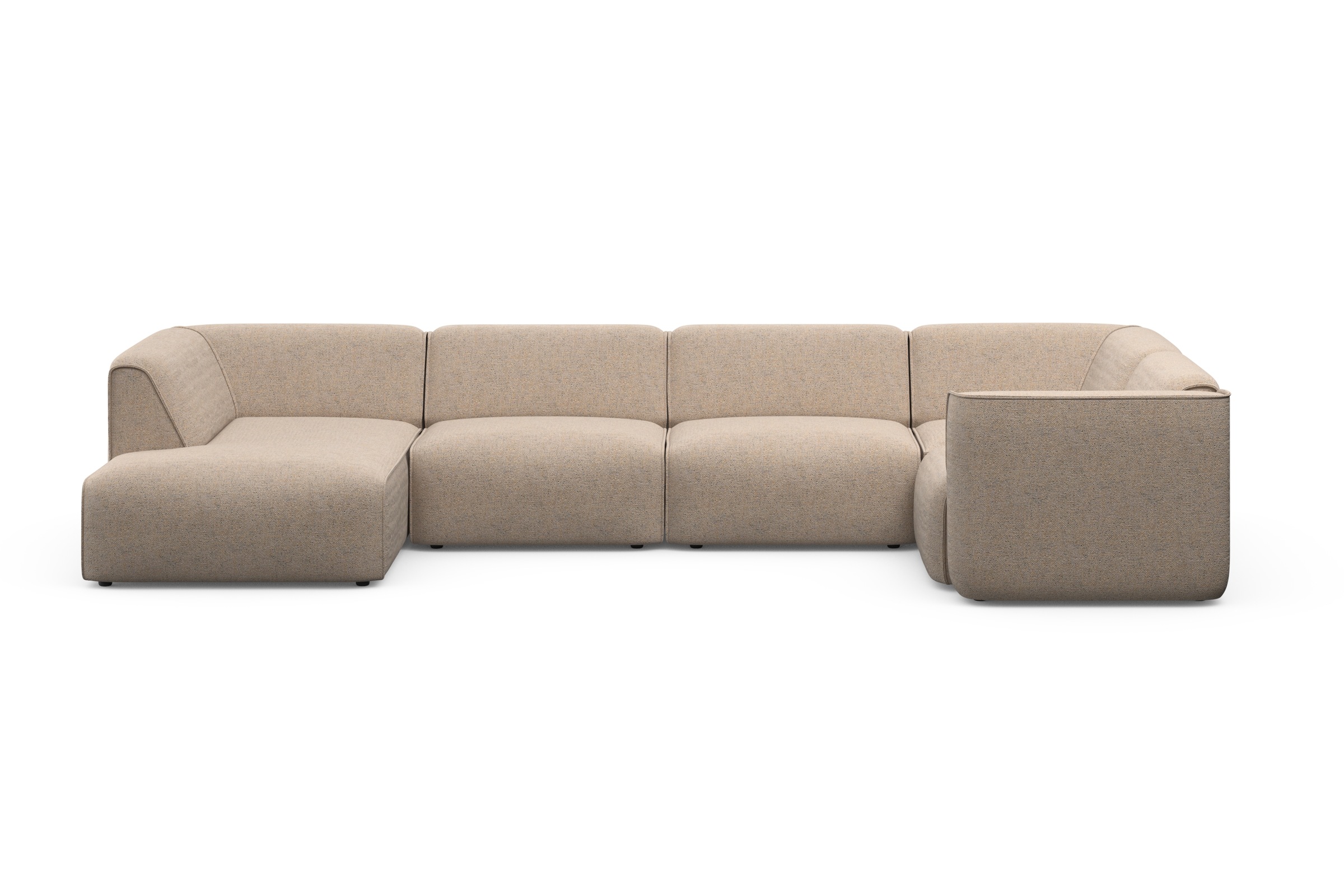 RAUM.ID Wohnlandschaft »Merid U-Form, jederzeit durch Module erweiterbar, B/T/H: 367/206/70 cm«, als Modul oder separat verwendbar, für individuelle Zusammenstellung