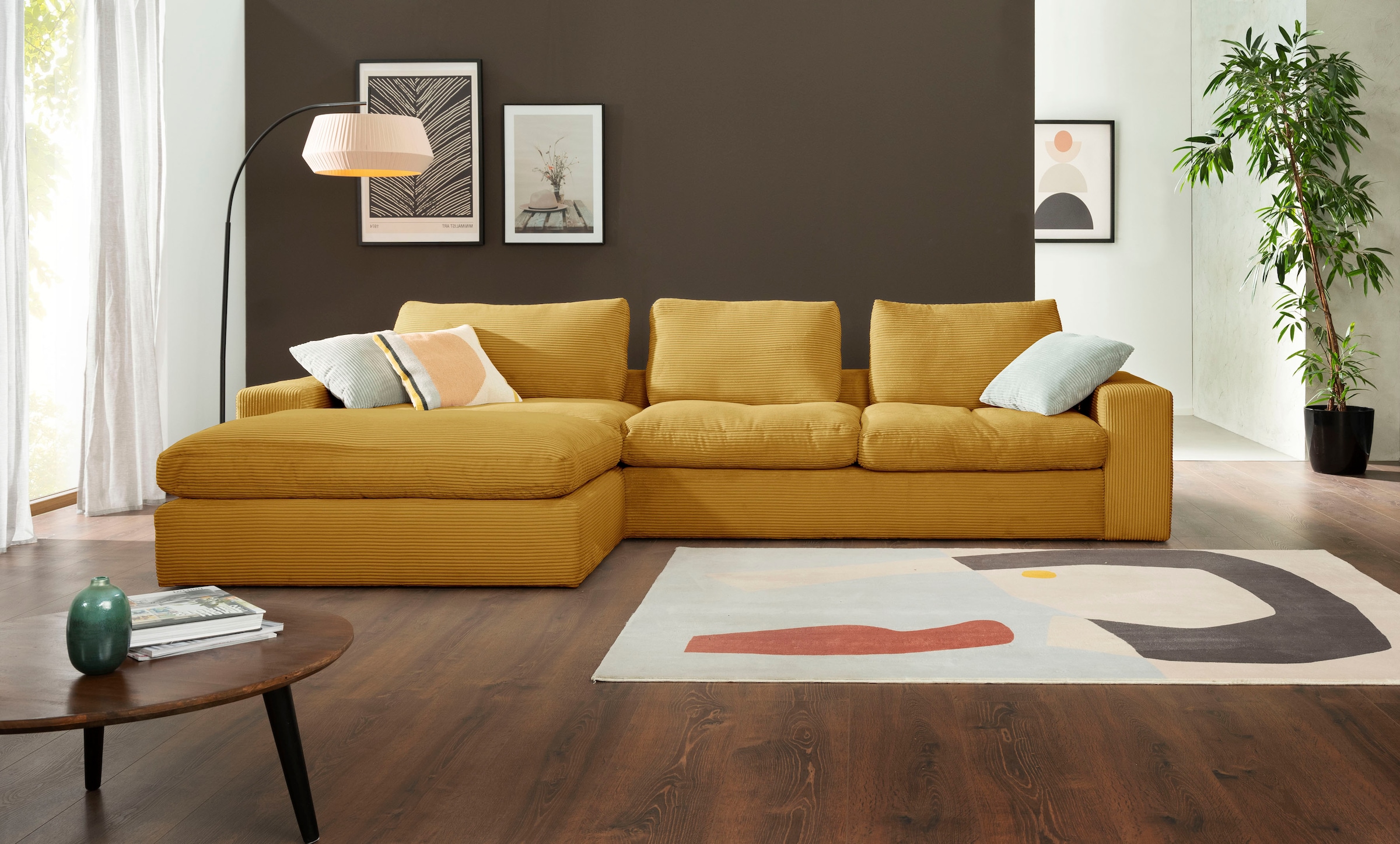 alina Ecksofa »Sandy«, mit Recamiere, in modernem Cordstoff günstig online kaufen