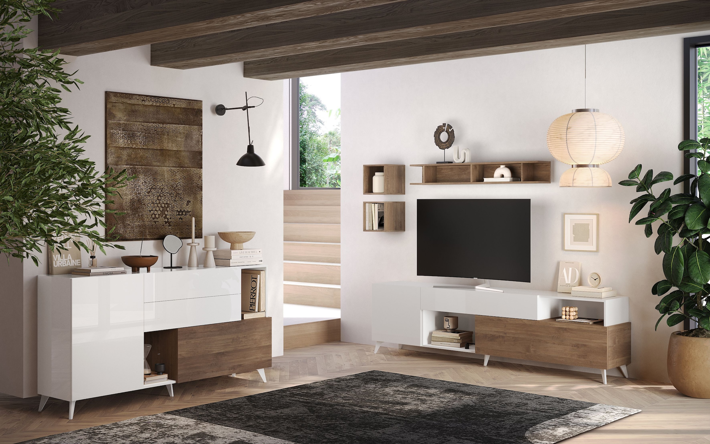 INOSIGN Sideboard »Monaco Breite 181 cm, Anrichte mit 1 Tür, 1 Klappe u. 2 Schubkästen«, Kommode, Soft/Self Closing