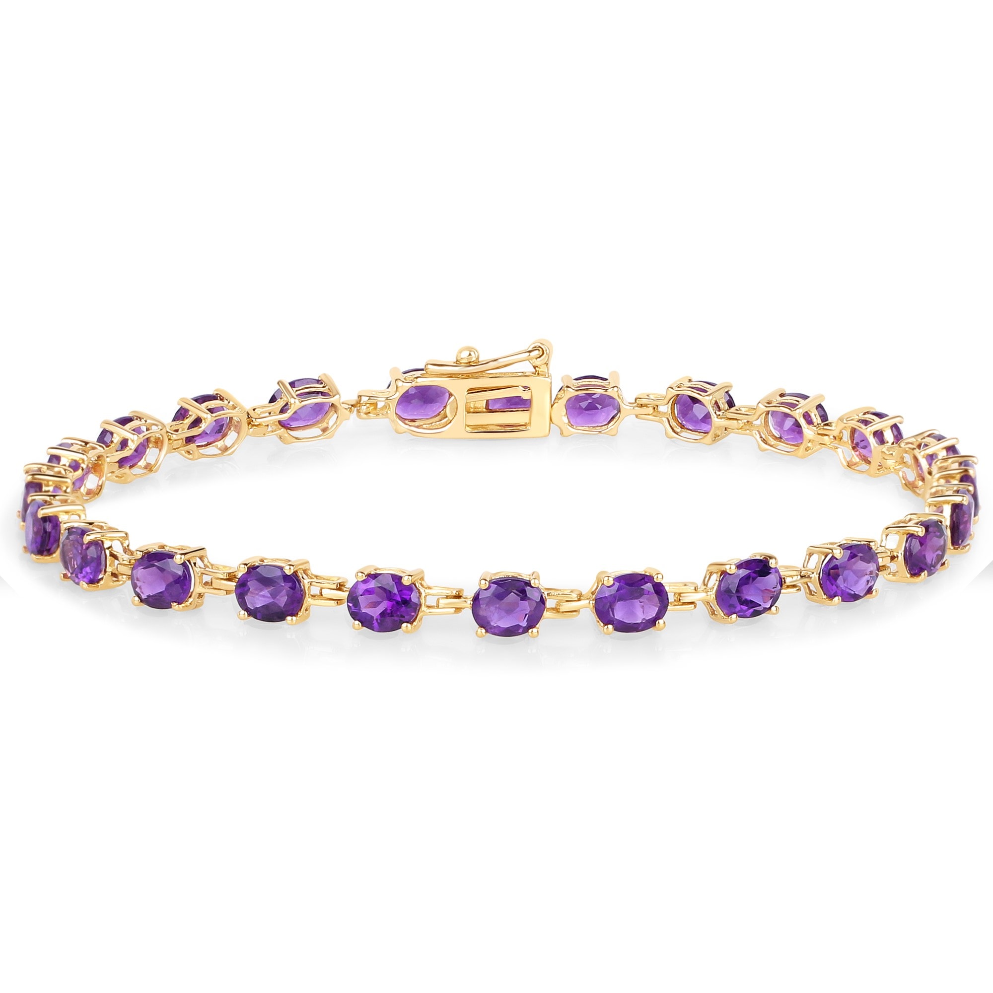 Vira Jewels Armband »925-Sterling Silber vergoldet Glänzend Amethyst lila«