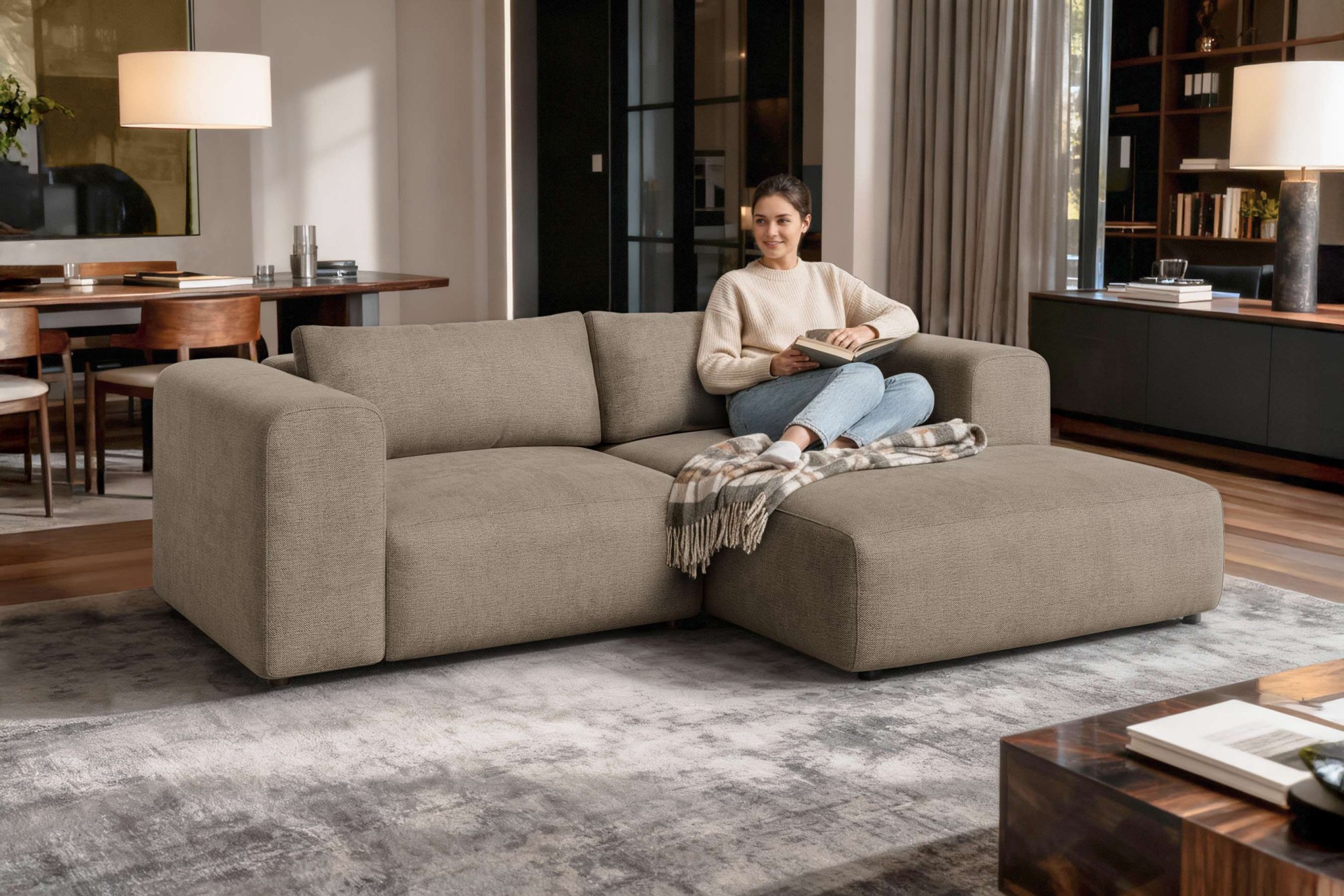 OTTO home Ecksofa »TIARRA Design-Sofa mit Ottomane recht/links bestellbar, günstig online kaufen