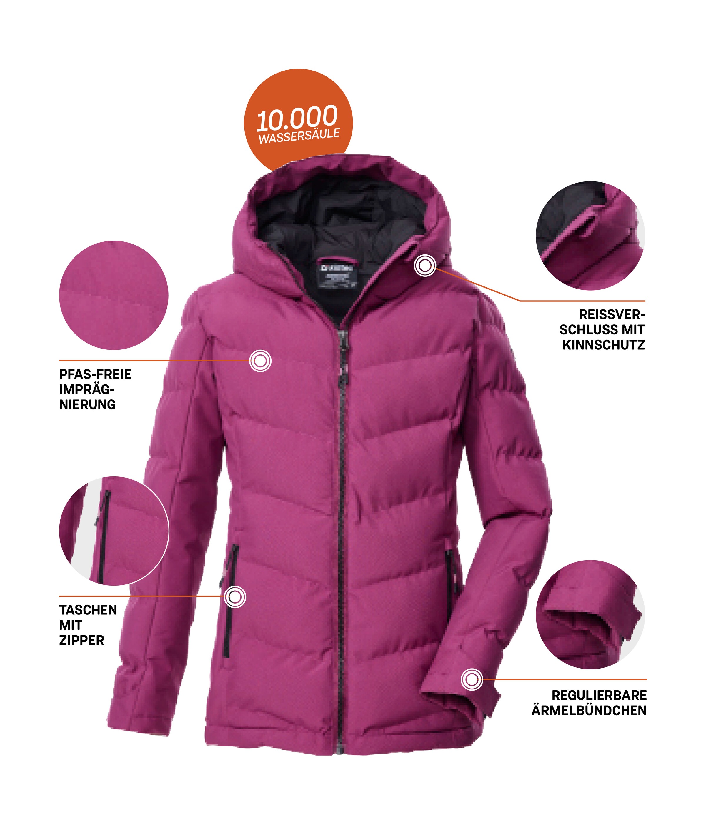 Killtec Steppjacke »KOW 220 GRLS QLTD JCKT« Winddichte, wasserabweisende Kinderjacke mit verstellbaren Bündchen