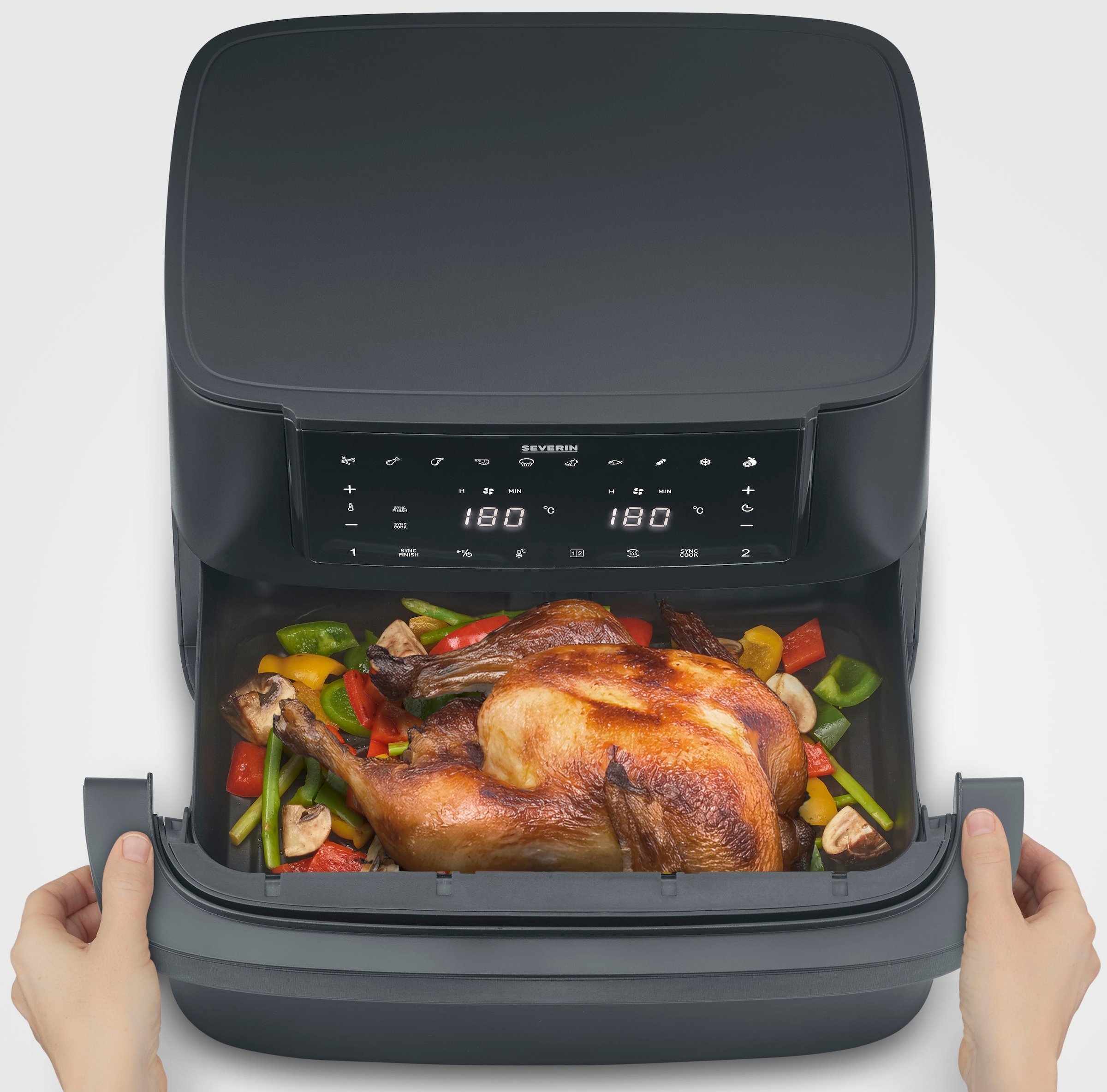 Severin Heißluftfritteuse »FR 2490  9 l "Flex Max Dual"«, 2600 W