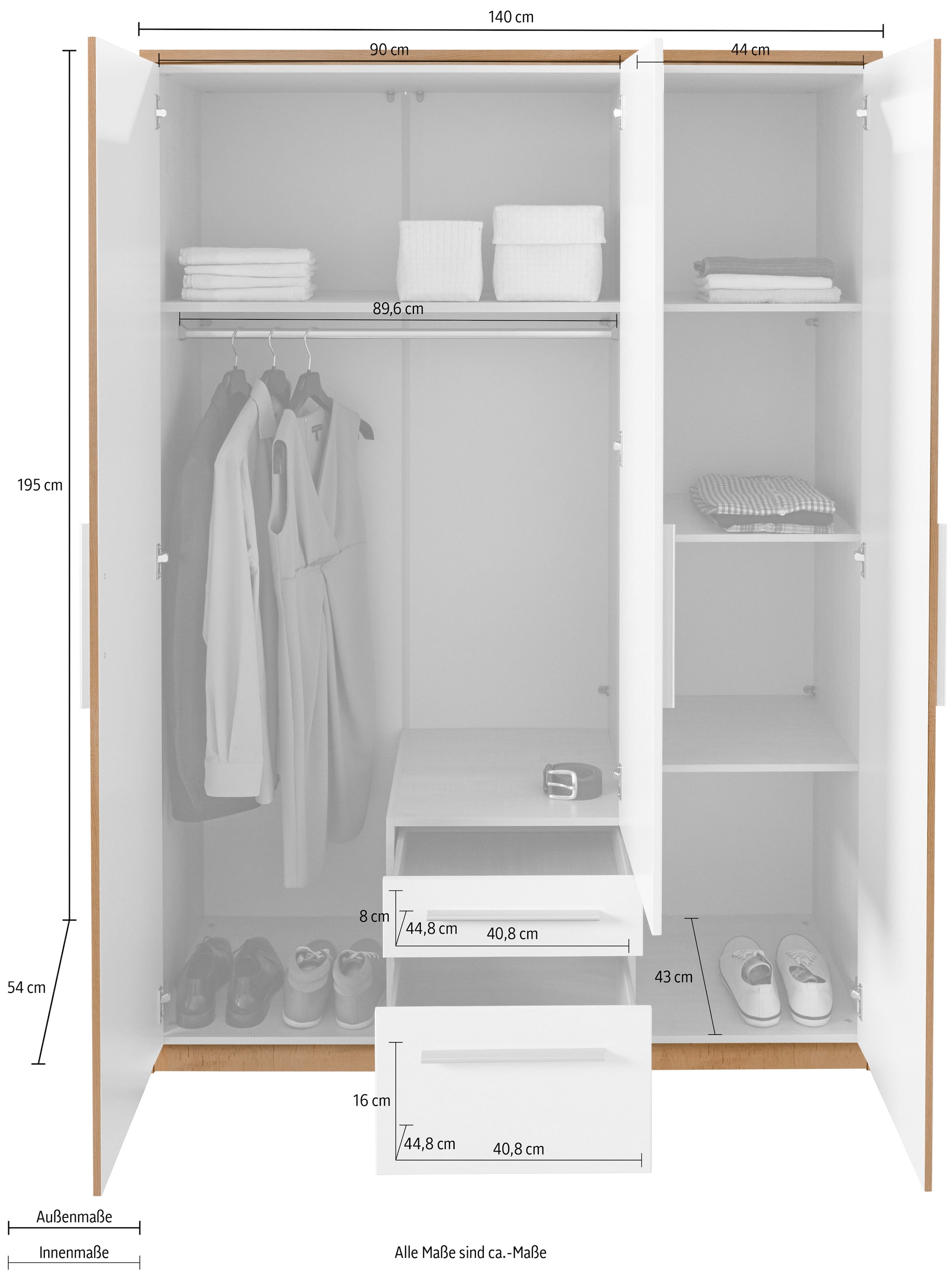 priess Kleiderschrank, in 3 Breiten