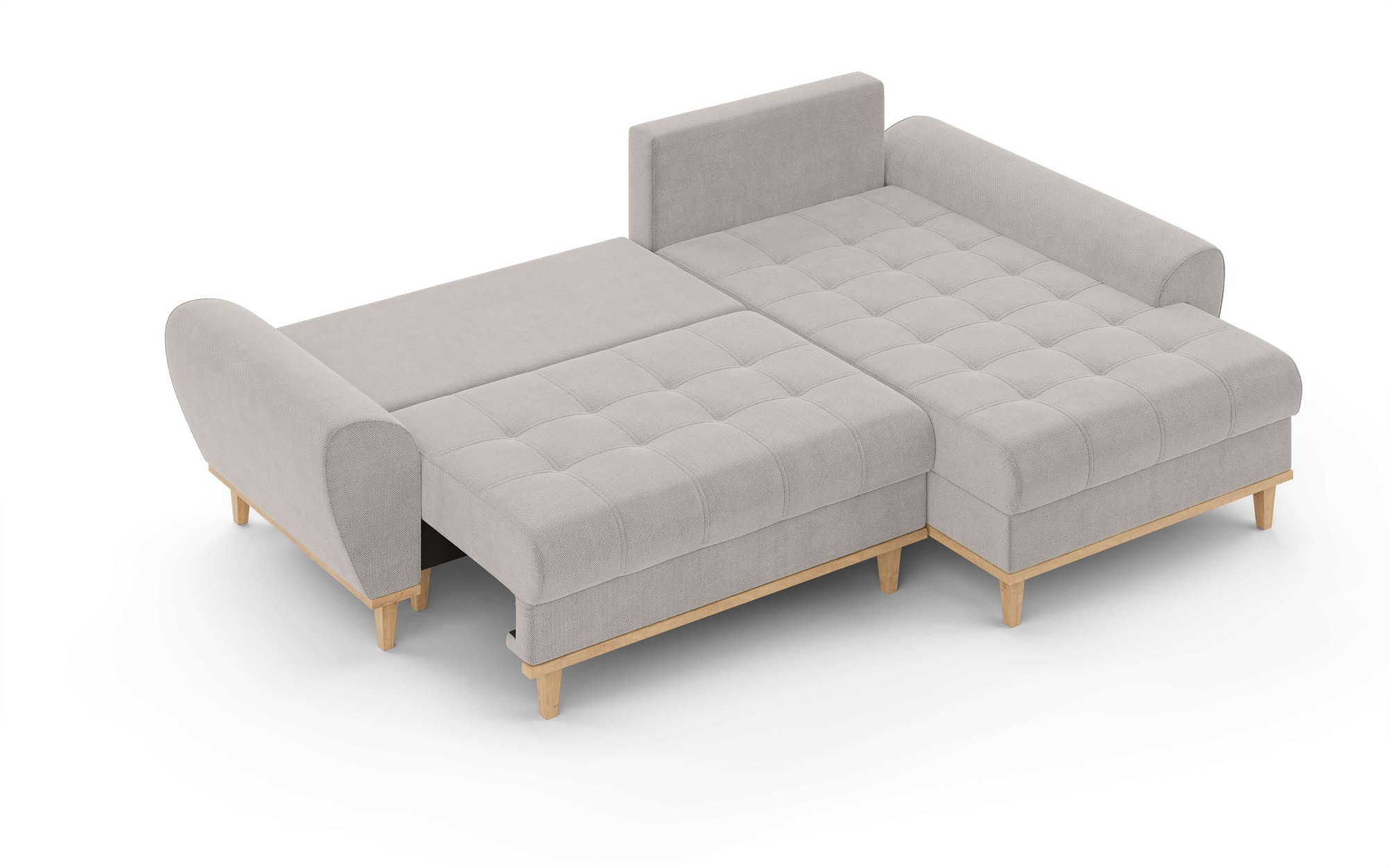 Home affaire Ecksofa »Ahrdorf mit Bettfunktion und Bettkasten, Maße: B/H/T 268/86/175 cm« L-Form mit 3 Rückenkissen  und moderne gerundete Armlehnen