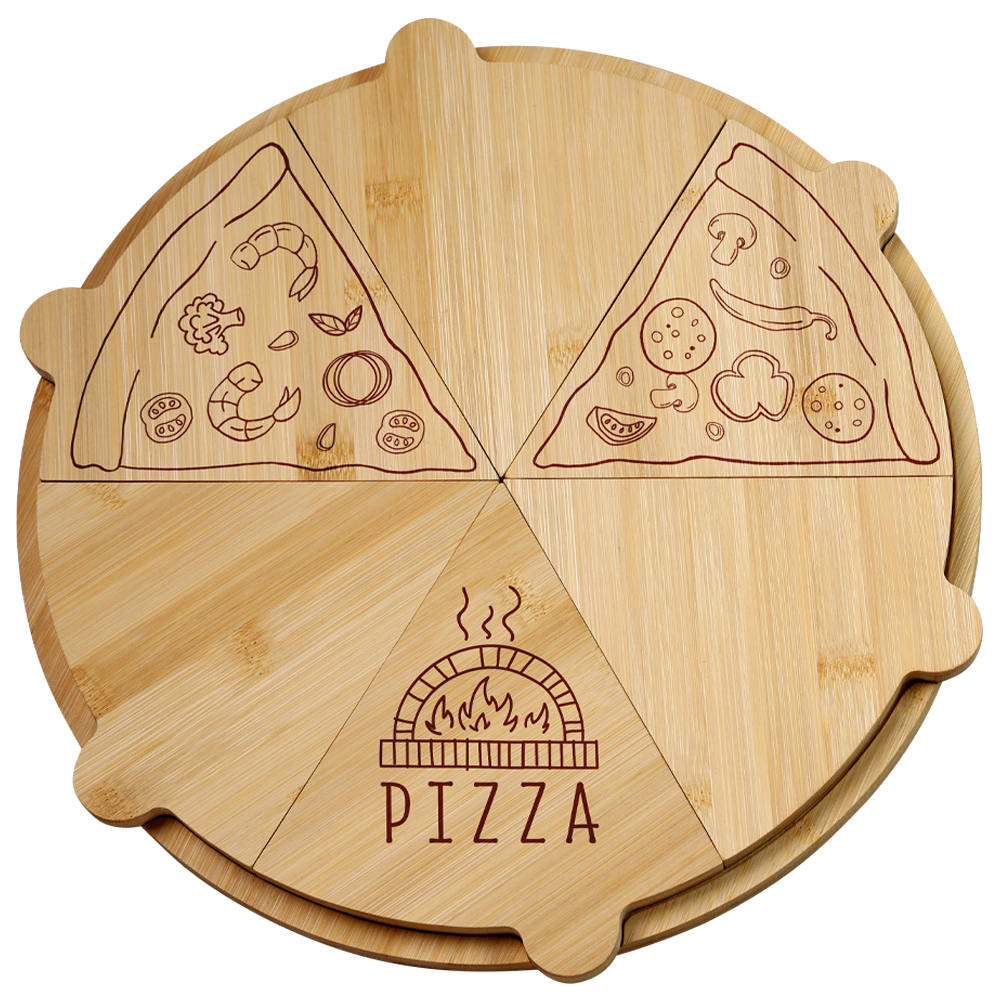 KESPER® Pizzateller »Pizza-Teller, Bambus« mit Einbrandt, einzelen Stücke entnehmbar