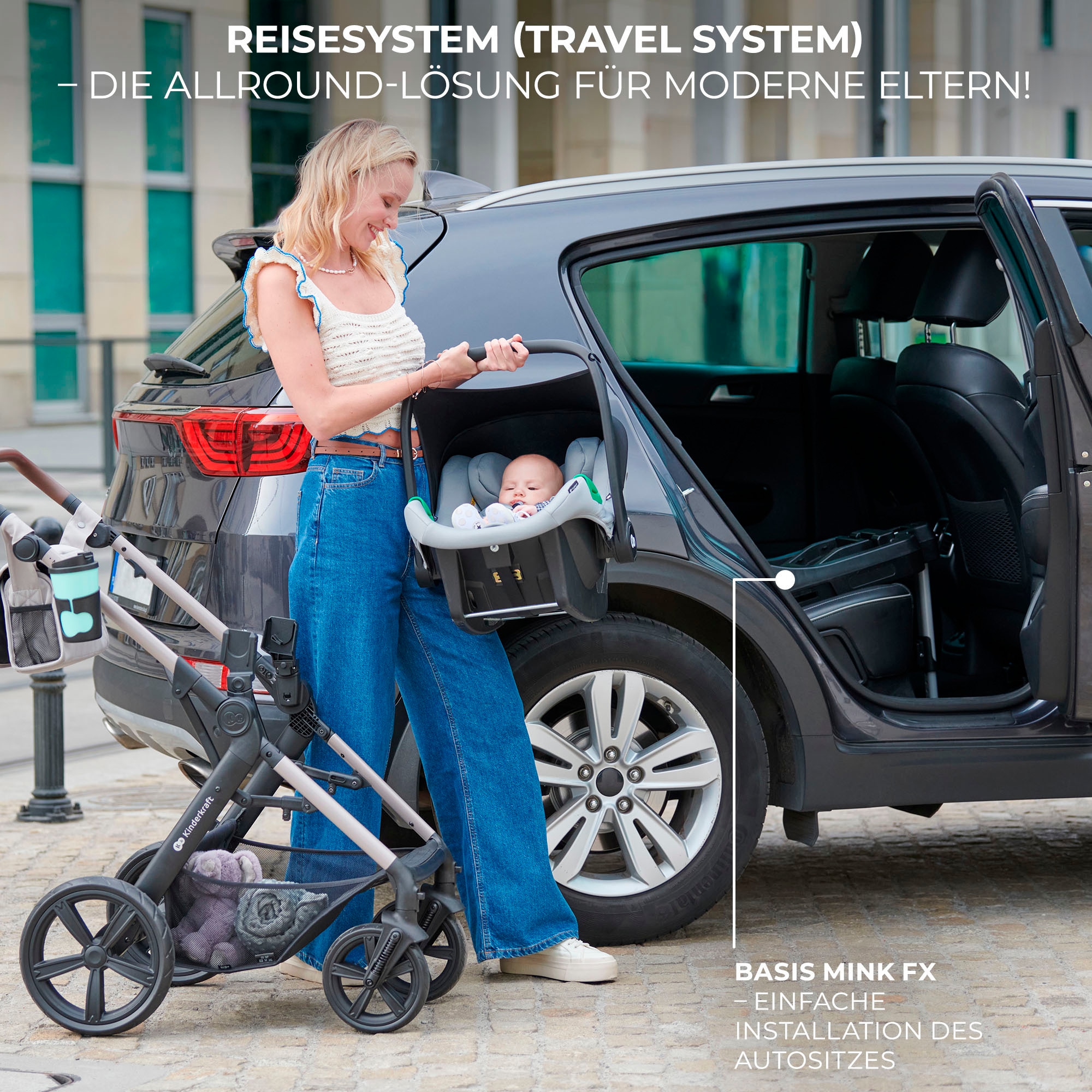 Kinderkraft Kombi-Kinderwagen »MOOV 2 4in1 EVA«, 27 kg, mit EVA-Rädern