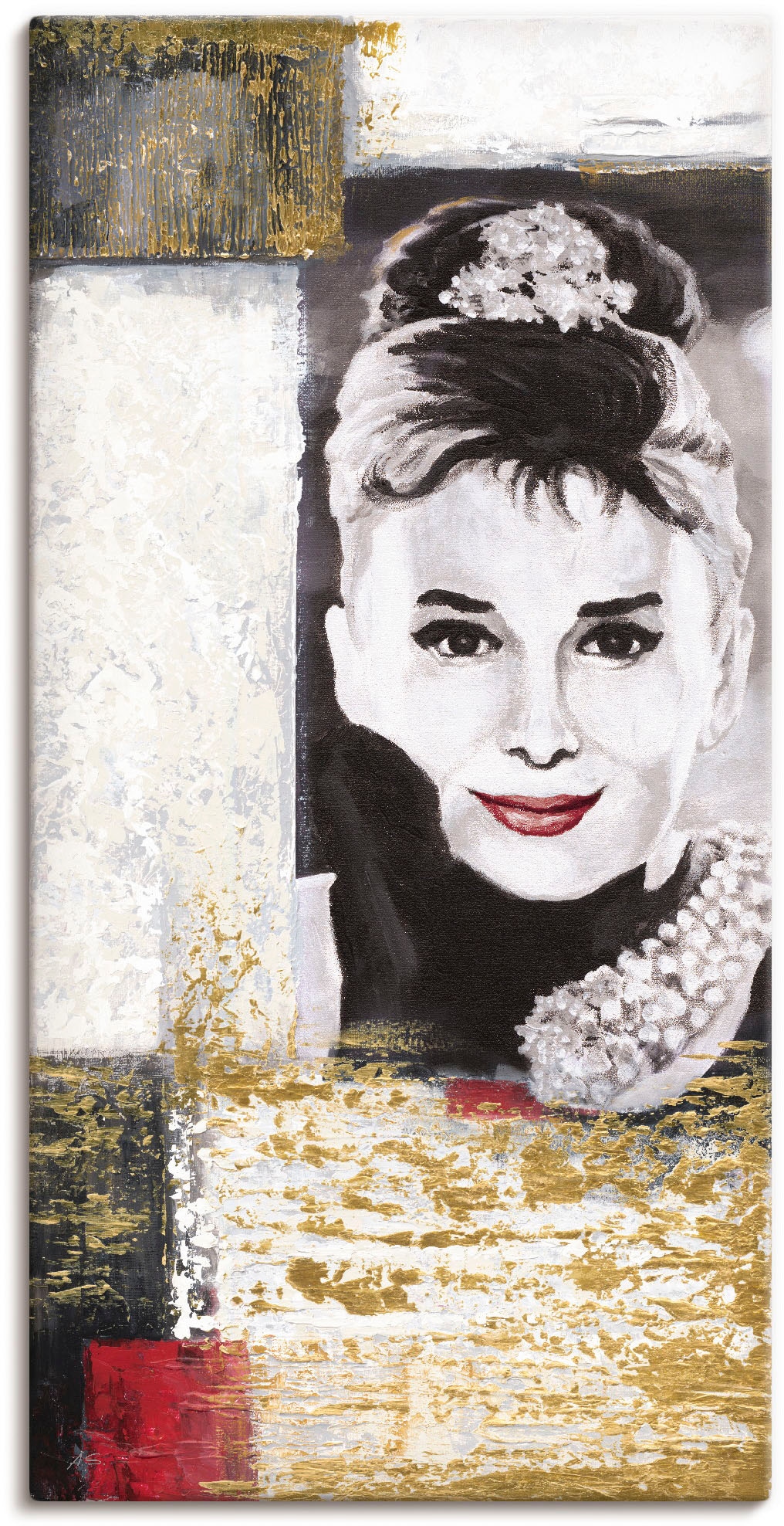 Artland Leinwandbild »Hollywood Legenden VI - Audrey Hepburn«, Porträts, (1 günstig online kaufen