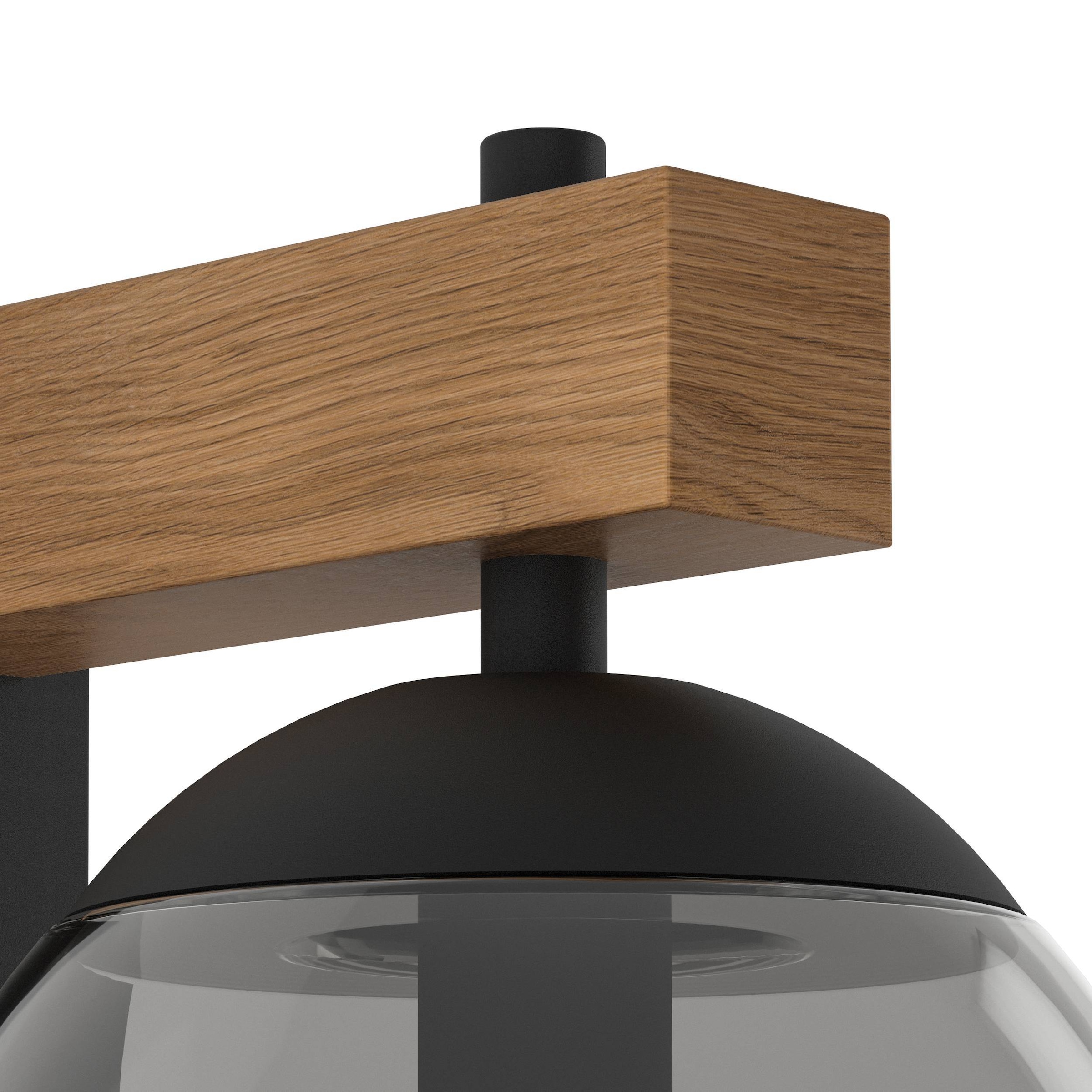 EGLO Wandleuchte »Bufalata Wandlampe, Außenleuchte, Metall, Kunststoff, Kugel, E27, IP44« E27 1 Stk. Wand-/Deckenleuchte - L20 x H29 x AL27,5 cm - schwarz, braun