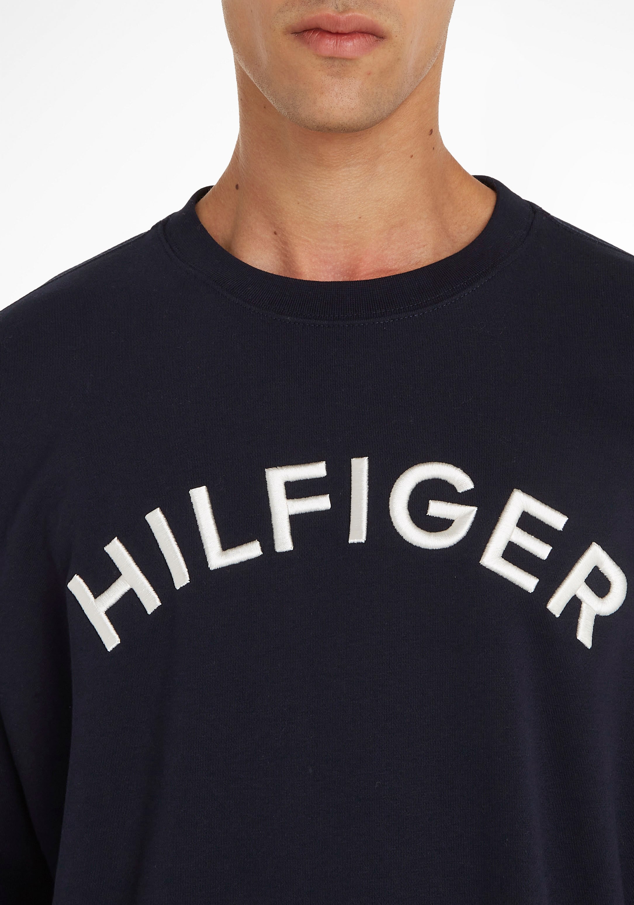 Tommy Hilfiger Sweatshirt »HILFIGER ARCHED CREWNECK«, mit bestellen Rippbündchen