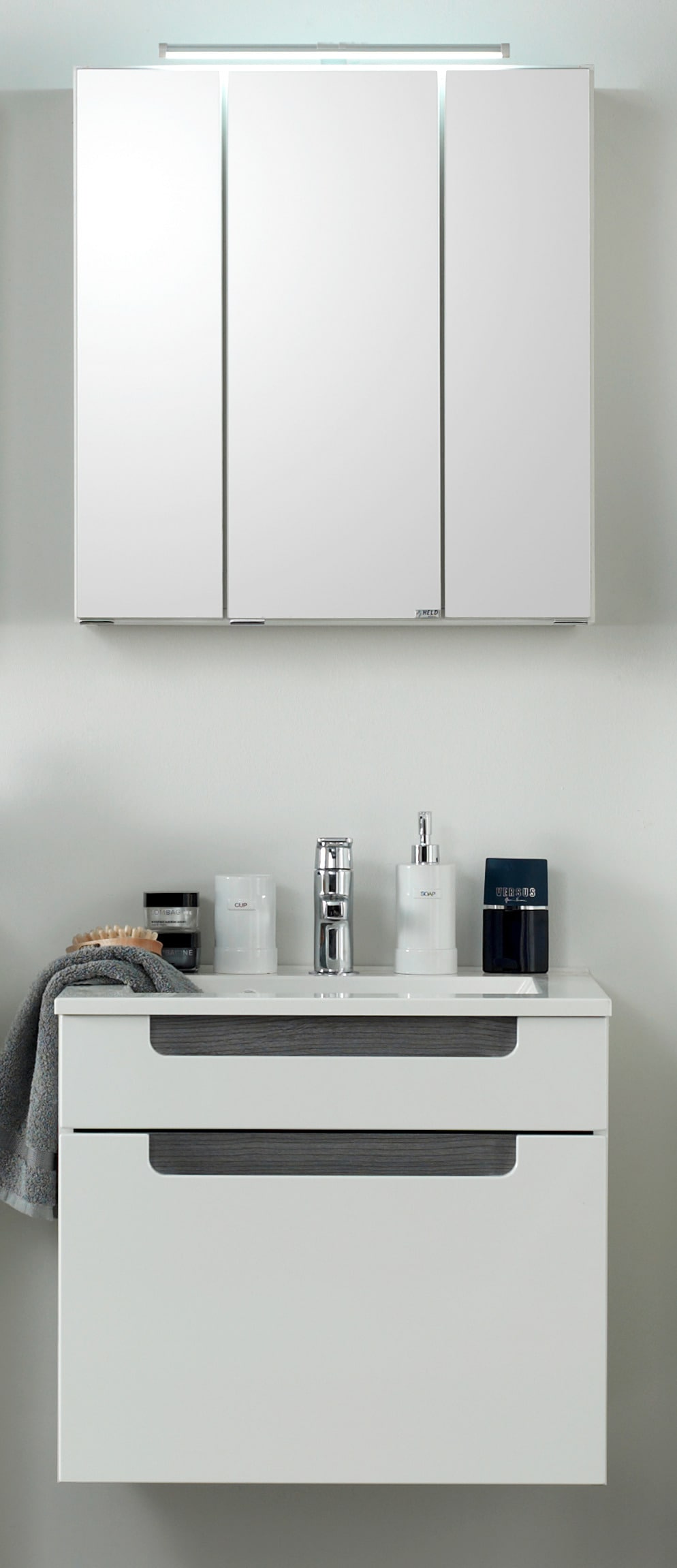 welltime Badmöbel-Set »Siena« 2 Stk. tlg. Spiegelschrank inklusive LED-Bele günstig online kaufen