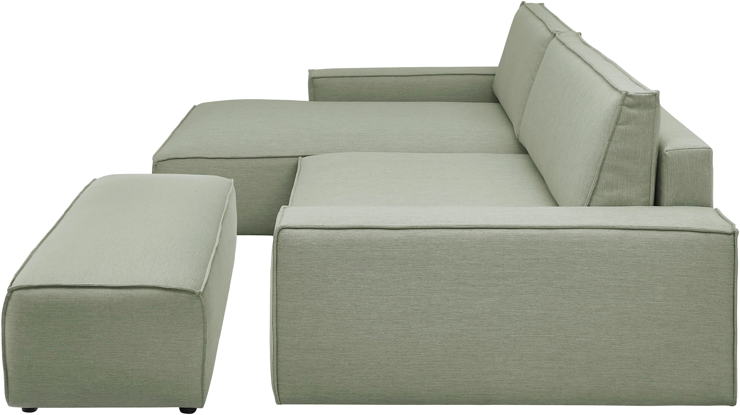 Home affaire Polsterecke »NEU: SHERWOOD XXL tief, L-Form mit Schlaffunktion, Big-Sofa mit Hocker«, (Set, 2 St.), stellbar zum Schlafsofa (Krokodilverbinder), Cord, Leinenoptik