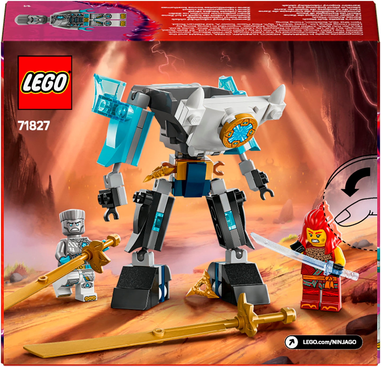LEGO® Konstruktionsspielsteine »Zanes Action-Mech (71827), LEGO Ninjago«, (92 St.), Made in Europe
