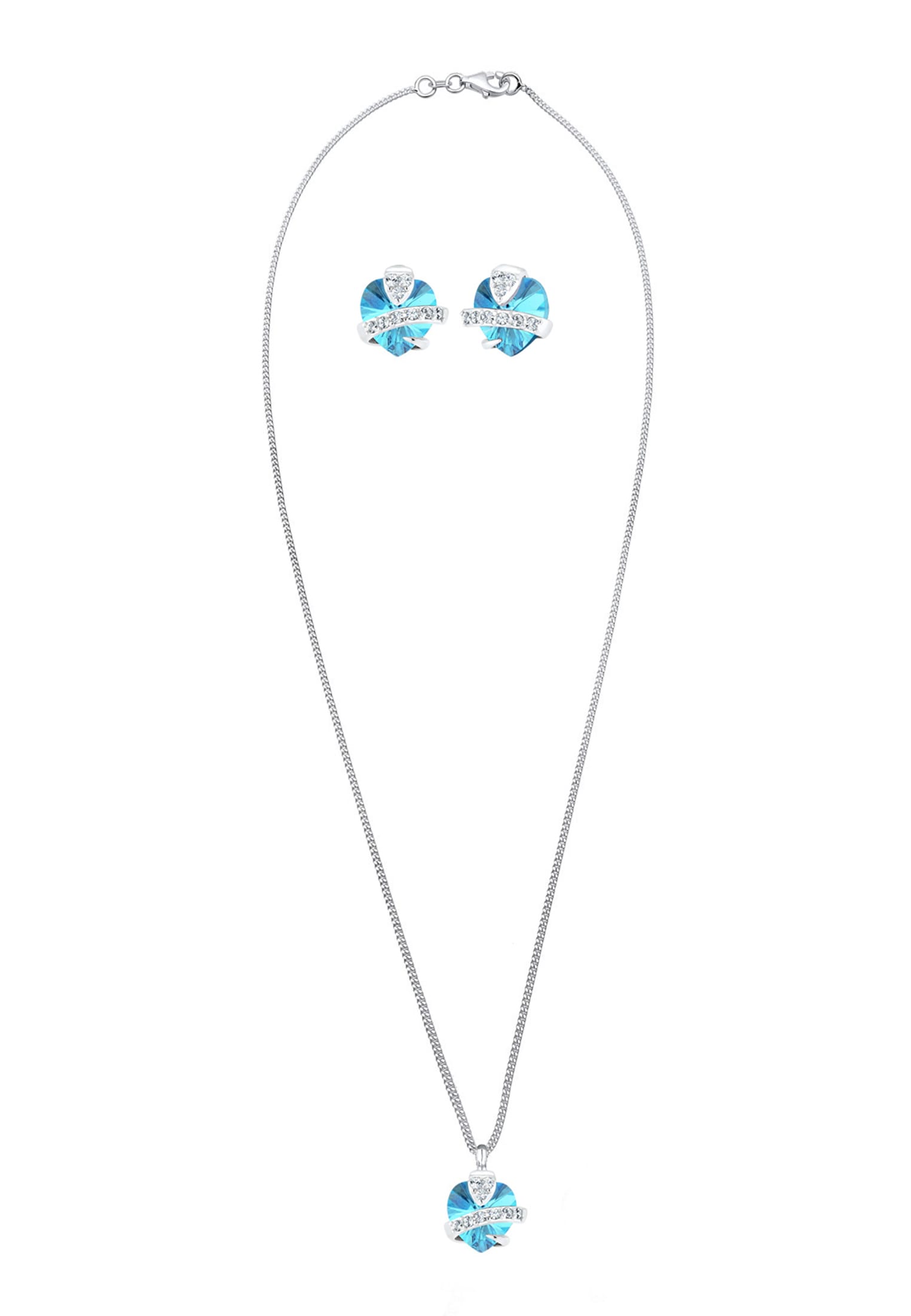 Elli Schmuckset »Herz Glamourös 925 Silber, mit Kristallen von Swarovski®« ()