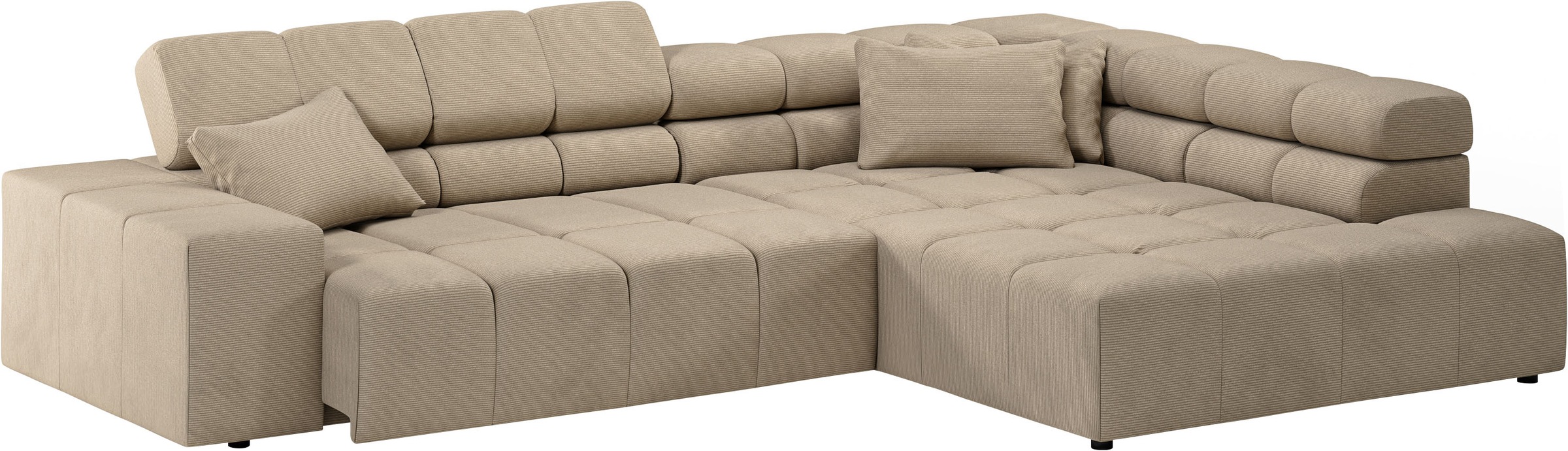 INOSIGN Ecksofa »Ancona incl. Kopfteilverstellung, OTTOs Choice, Breite 319cm, L-Form«, wahlweise motorische Sitztiefenverstellung, auch in Cord + Easy Care