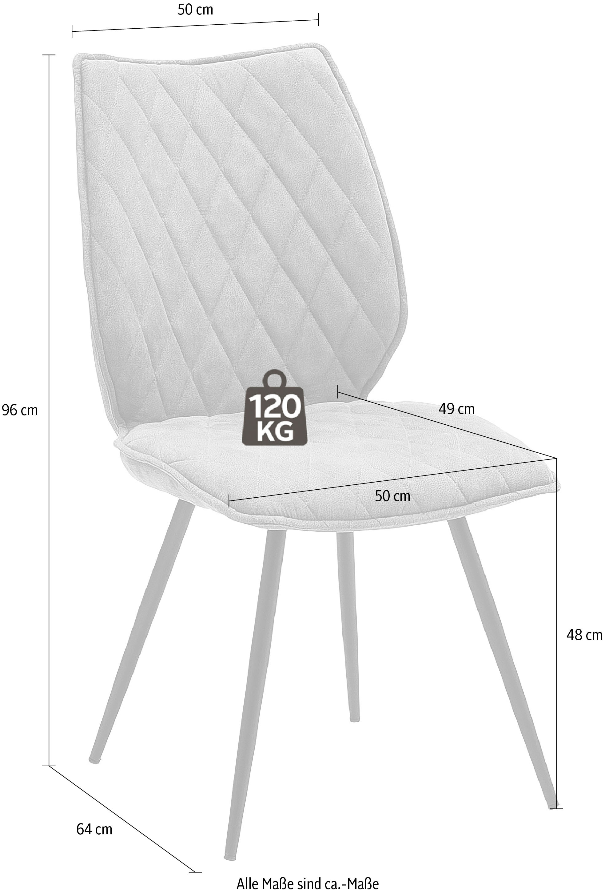 MCA furniture 4-Fußstuhl »Navarra«, 2 St., 2-er Set mit Stoffbezug, belastbar bis 120 kg, Komfortsitzhöhe 48 cm