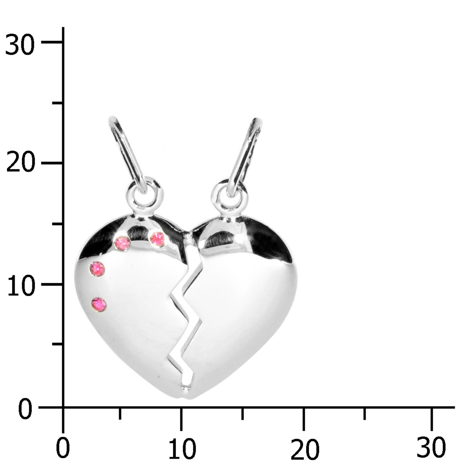 OSTSEE-SCHMUCK Kettenanhänger »Ostsee-Schmuck Anhänger geteiltes Herz Anhänger geteiltes Herz«, (1 tlg.)