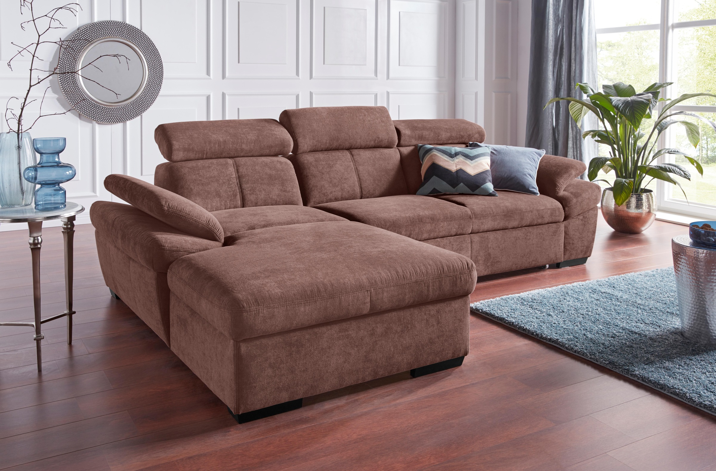 exxpo - sofa fashion Ecksofa »Salerno, inkl. Arm-& Kopfteilverstellung, beq günstig online kaufen
