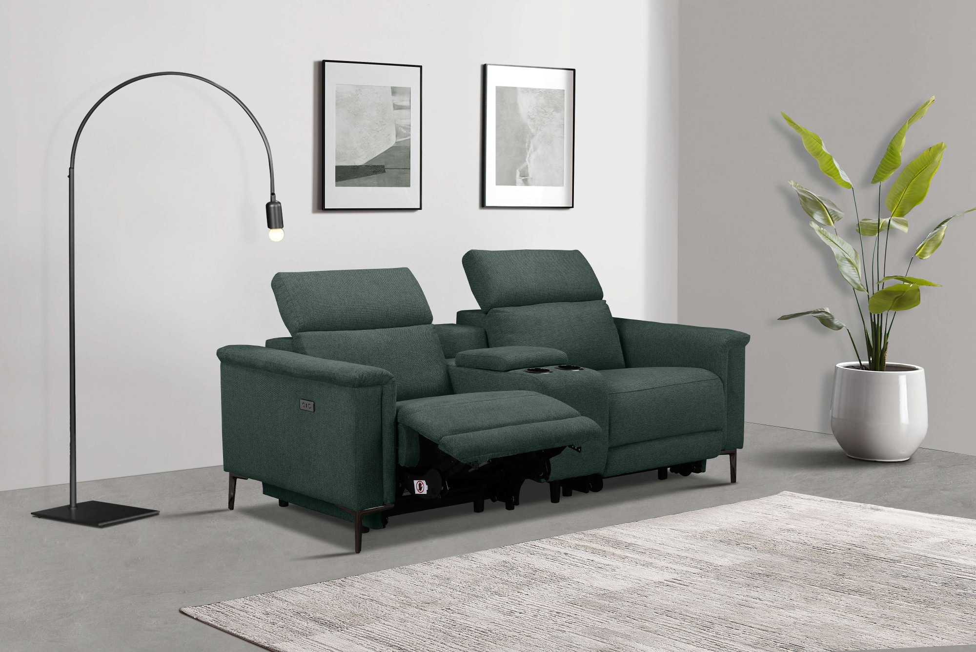Places of Style 2-Sitzer »Lund, 2er-Kinosofa, TV-Sessel, Multimedia-Sofa, U günstig online kaufen
