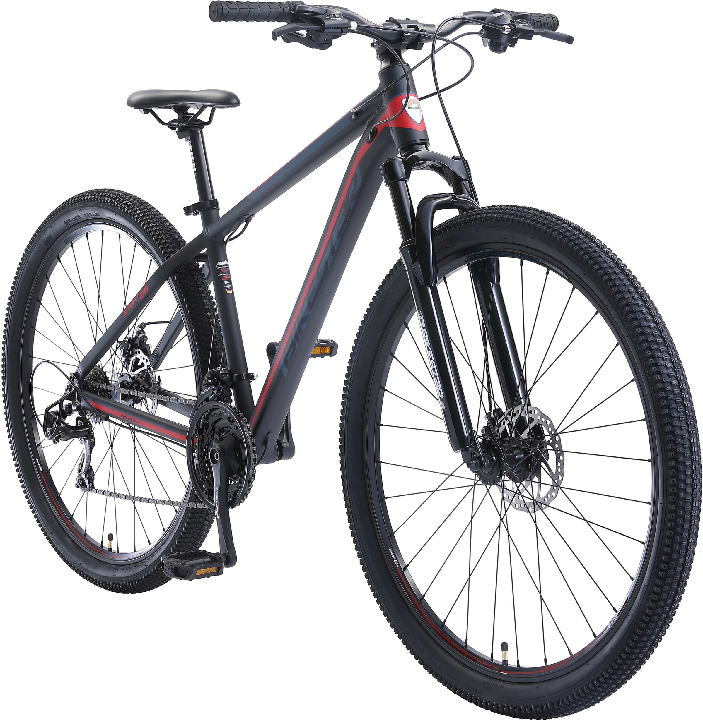Bikestar Mountainbike, 21 Gang, Shimano, RD-TY300 Schaltwerk, Kettenschaltung, für Damen und Herren, Kettenschaltung
