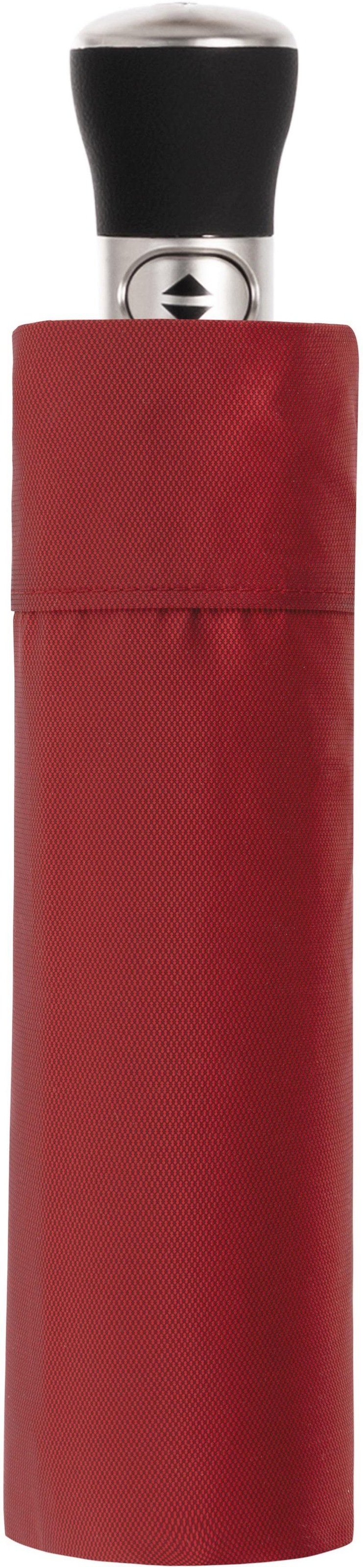 doppler MANUFAKTUR Taschenregenschirm »Oxford Uni, rot«, handgemachter Manufaktur-Taschenschirm