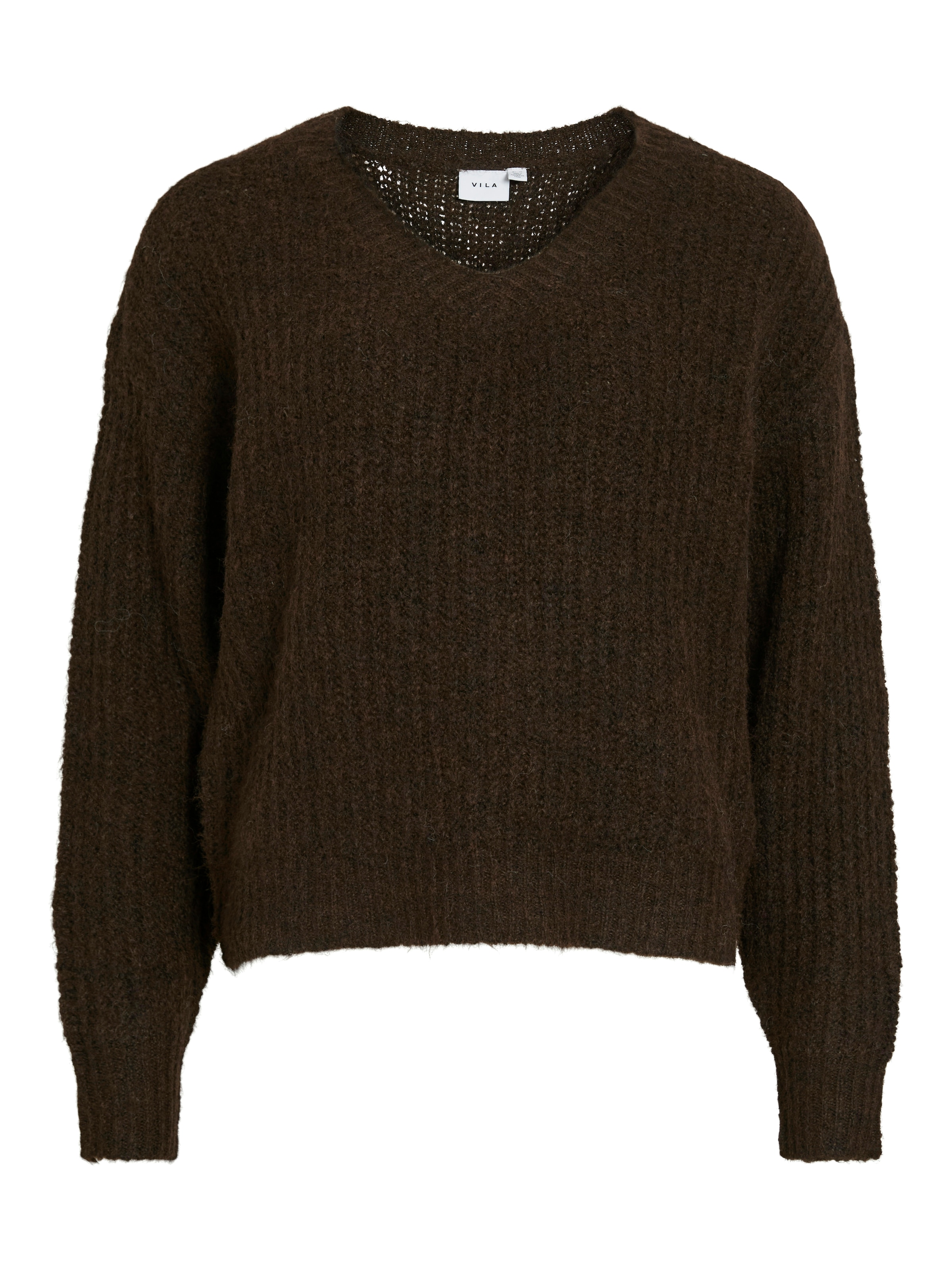 Vila V-Ausschnitt-Pullover »VILAMPE V-NECK L/S KNIT TOP-NOOS« Materialmix, regular fit