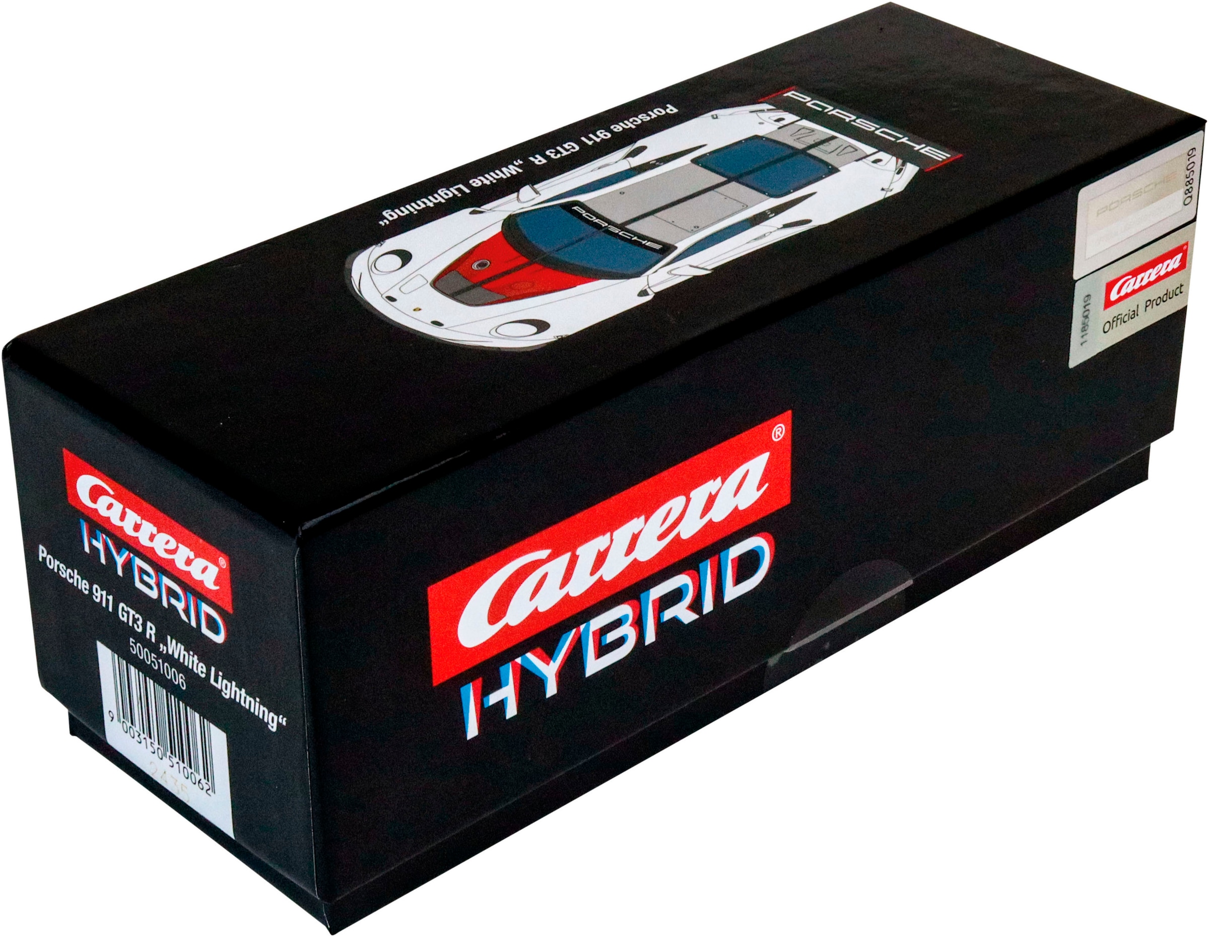 Carrera® Rennbahn-Auto »Carrera Hybrid, Porsche 911 GT3 R, White Lightning«