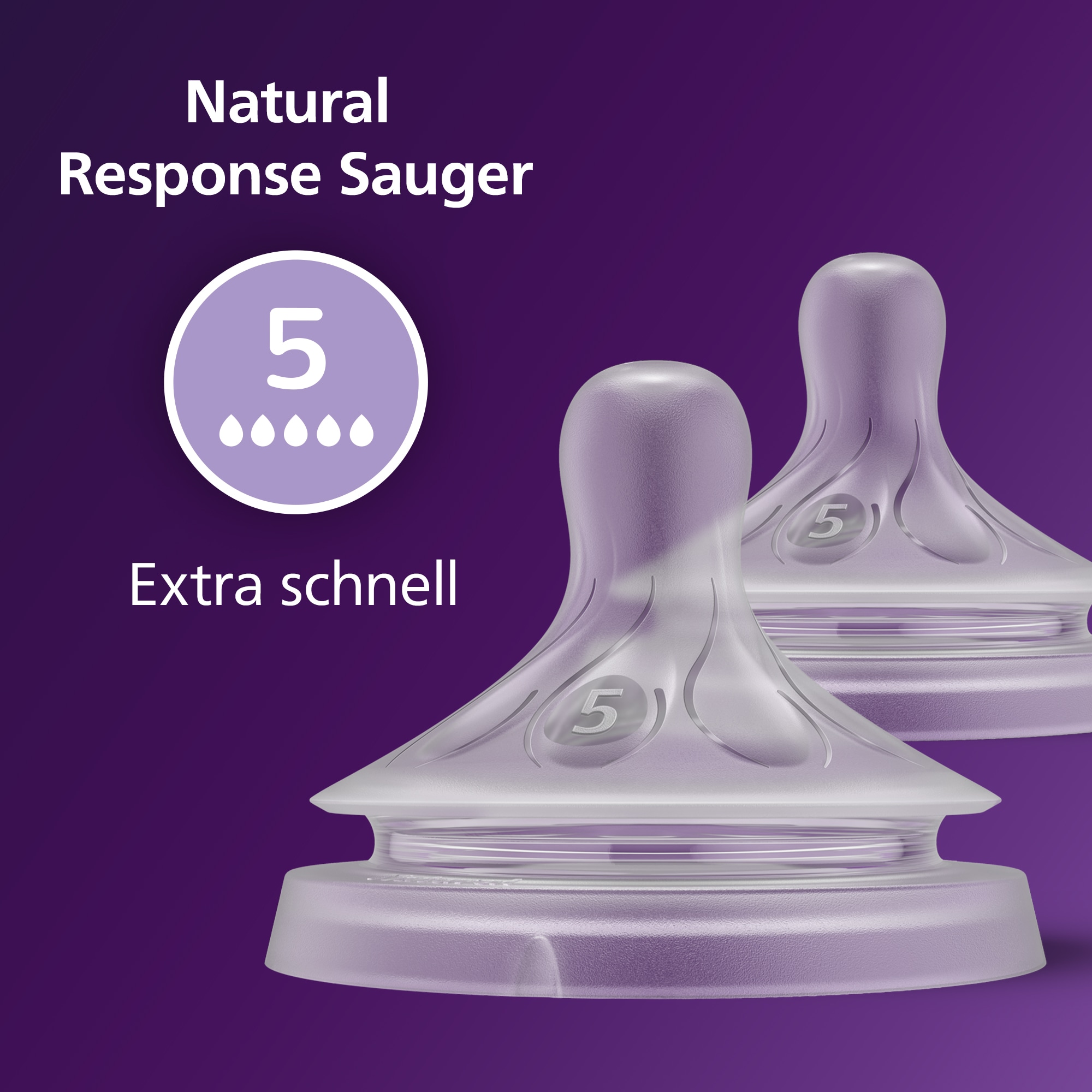 Philips AVENT Flaschensauger »Natural Response SCY965/02«, 2 Stück mit Anti-colic-Ventil, ab dem 6. Monat