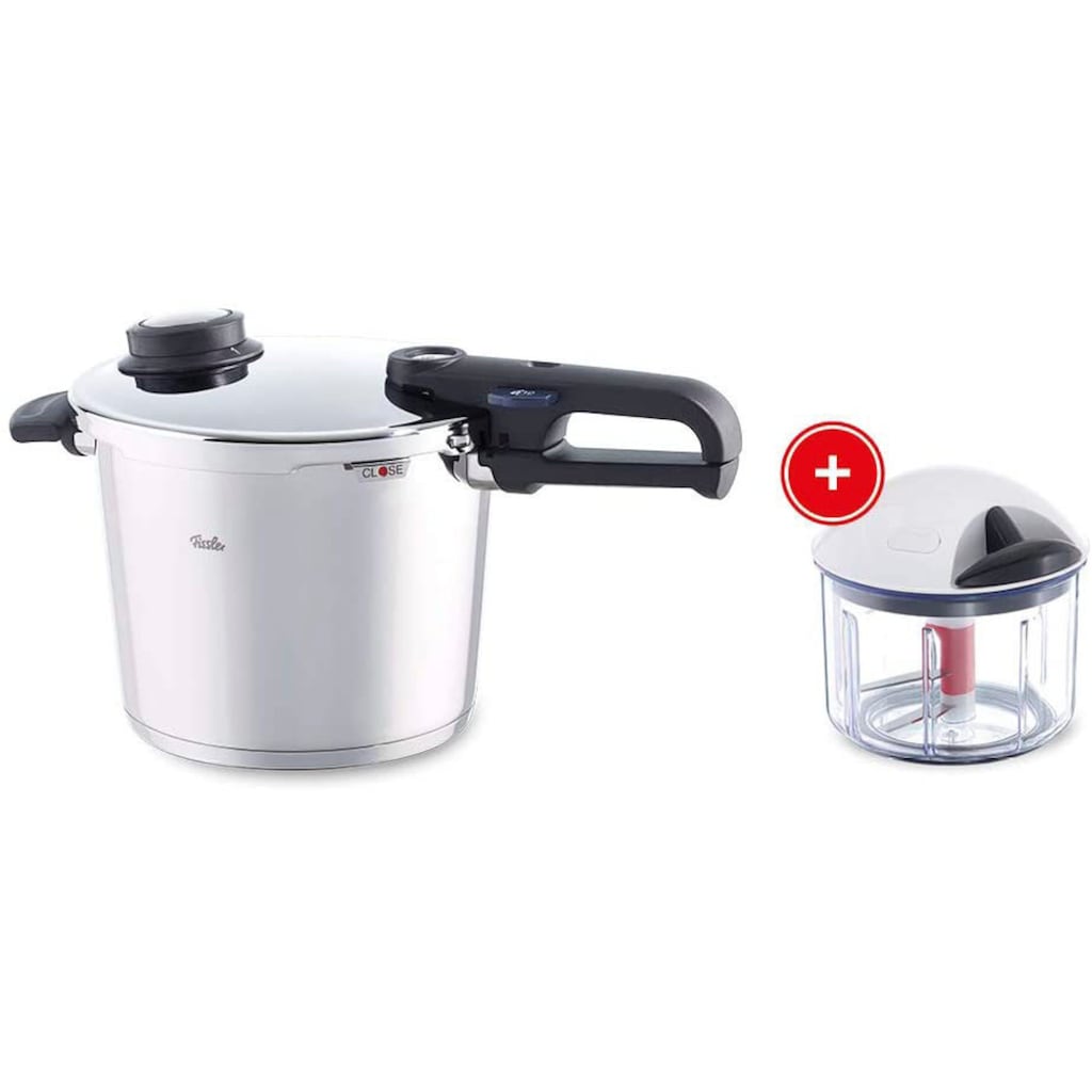 Fissler Schnellkochtopf »Vitavit® premium Schnellkochtopf 6l inkl. GRATIS finecut®«, Edelstahl 18/10, (2 tlg.)