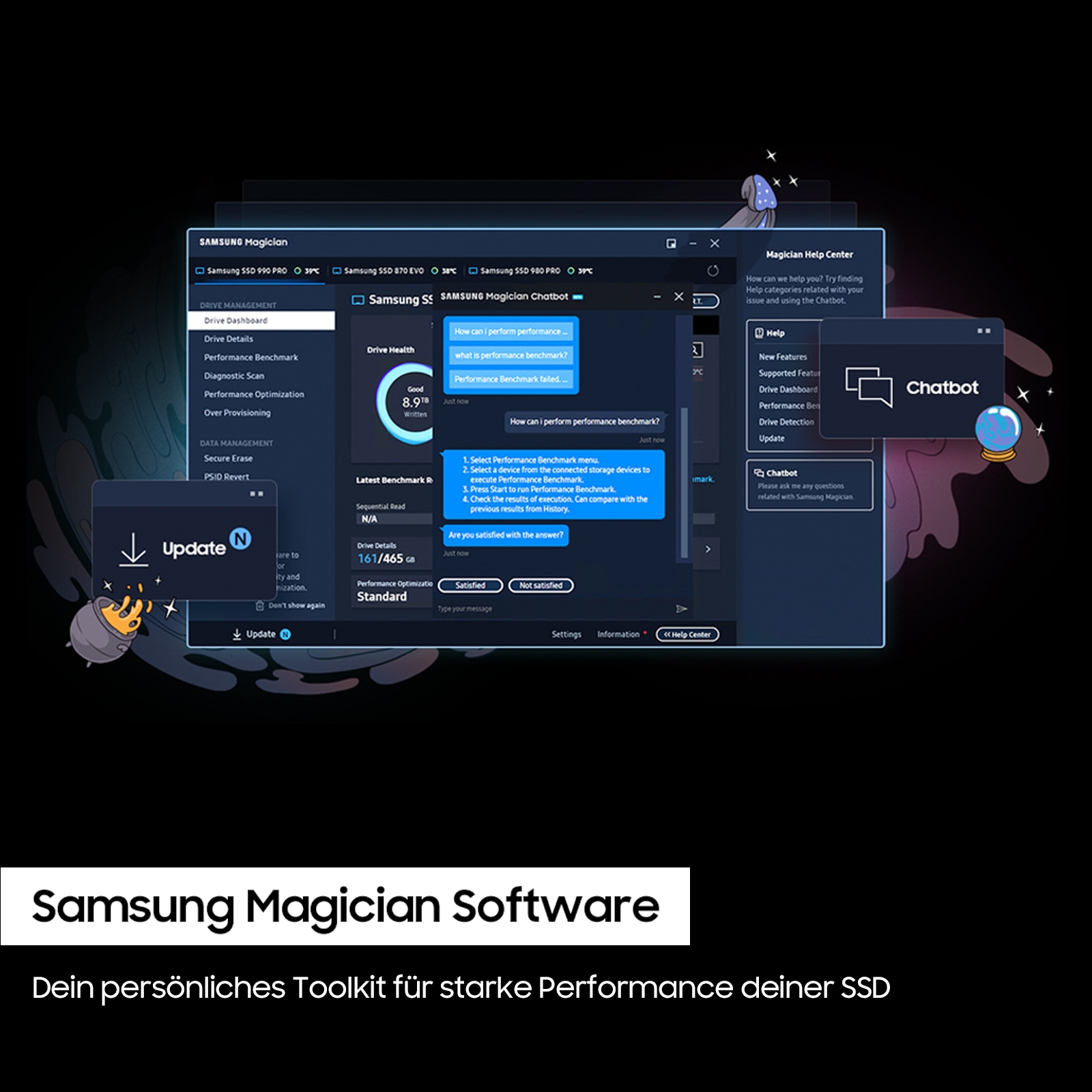Samsung interne SSD »990 PRO NVMe™ M.2« 1 TB Anschluss PCIe Gen 4.0 x4