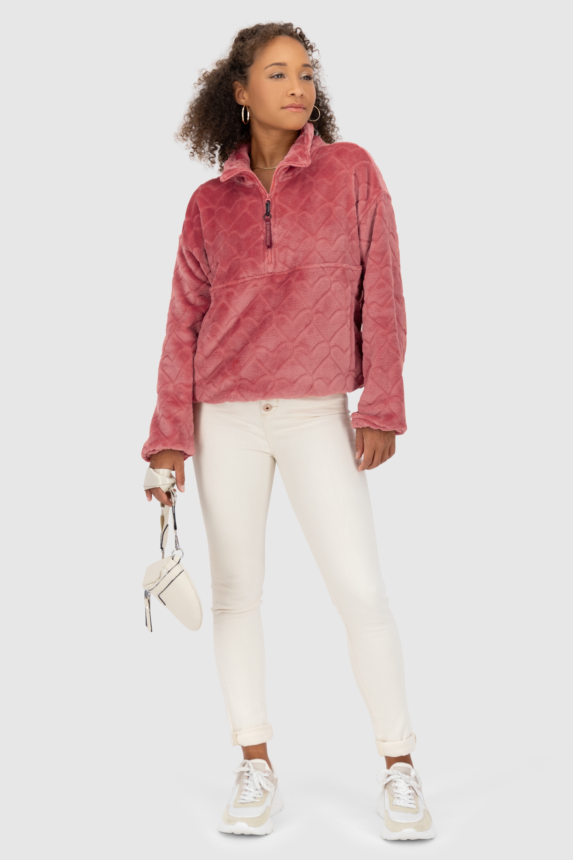 Alife & Kickin Sweatshirt »Damen LilianAK G«, Kuschliger Teddy Pullover mit zwei seitlichen Eingriffstaschen
