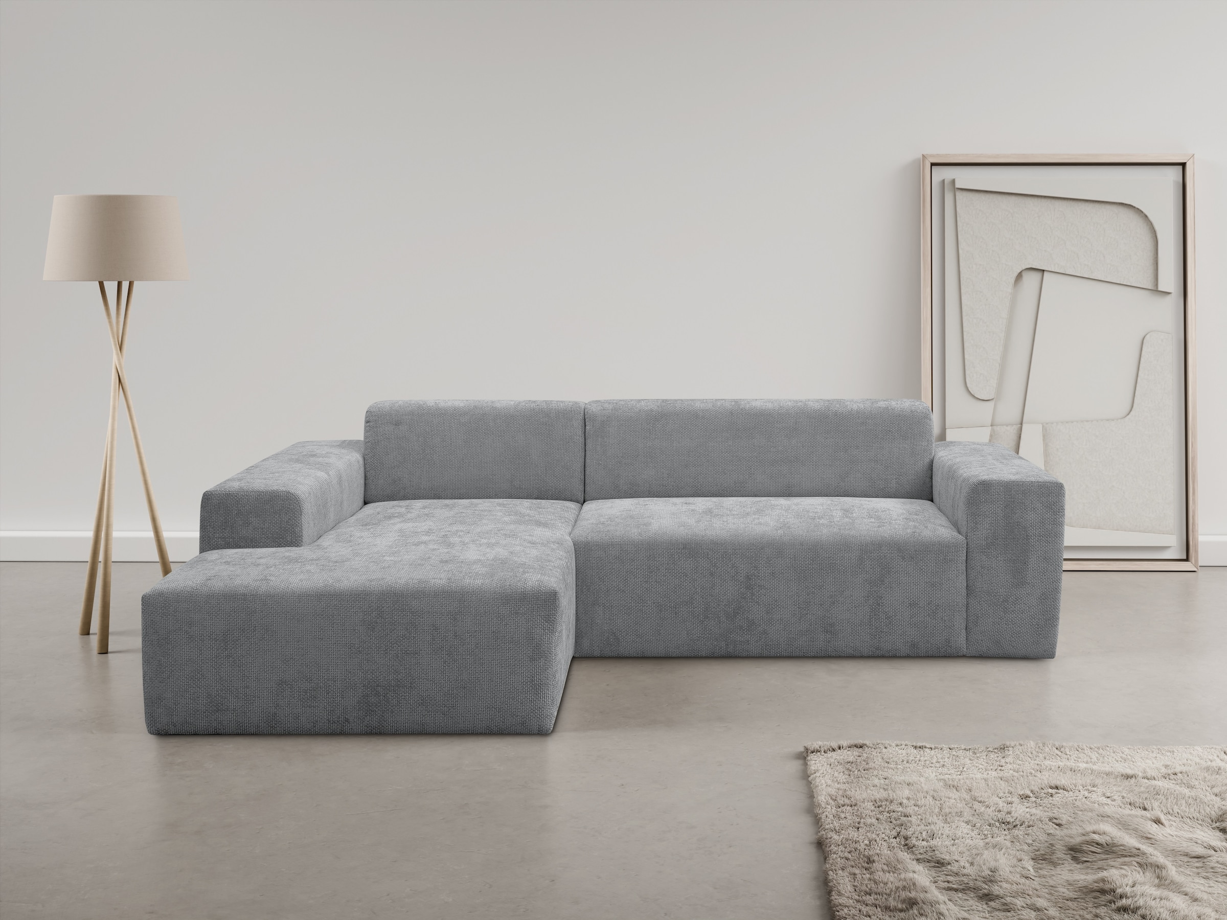WERK2 Ecksofa »Zeus-L modern & zeitlos, Breite 253 cm, bequemes Sofa« Curvy günstig online kaufen