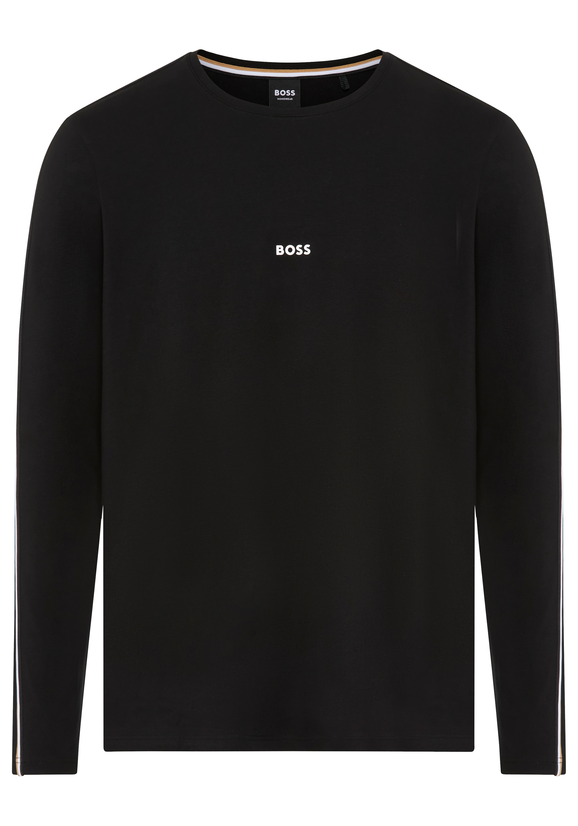 BOSS Longsleeve »Unique« bequemes Langarmshirt mit Kontrastnaht am Ärmel