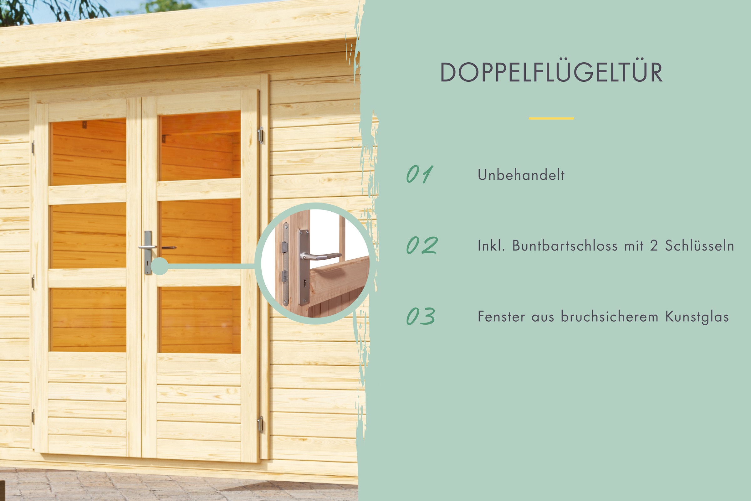 Karibu Gartenhaus »Grundfläche 4,87 qm«, aus hochwertiger nordischer Fichte