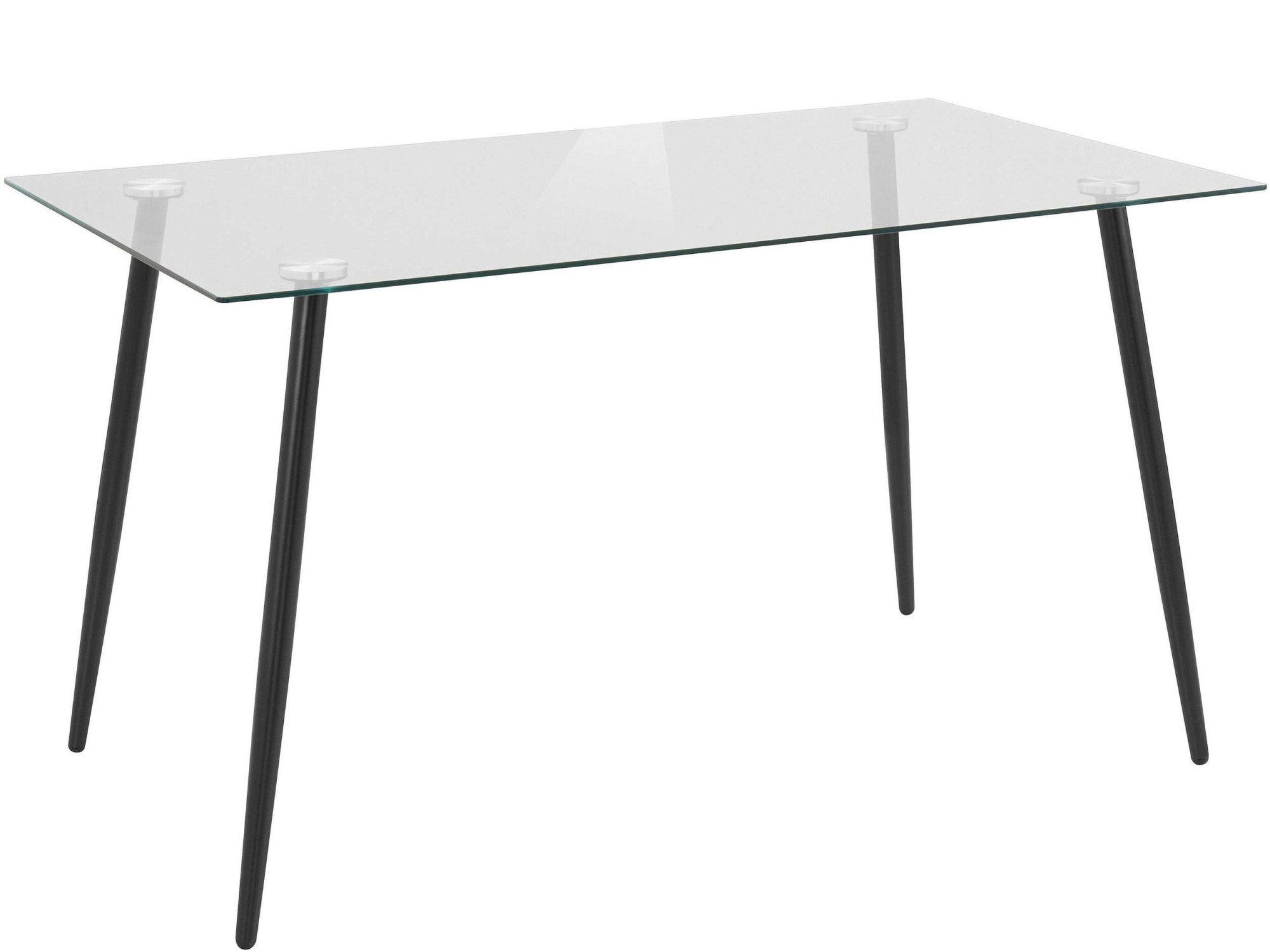 INOSIGN Essgruppe »Danny-Malio«, (Set, 5 tlg., Set 140 cm), Glastisch 140x80 cm mit 4 Stühlen (Veloursstoff), Gestell aus Metall