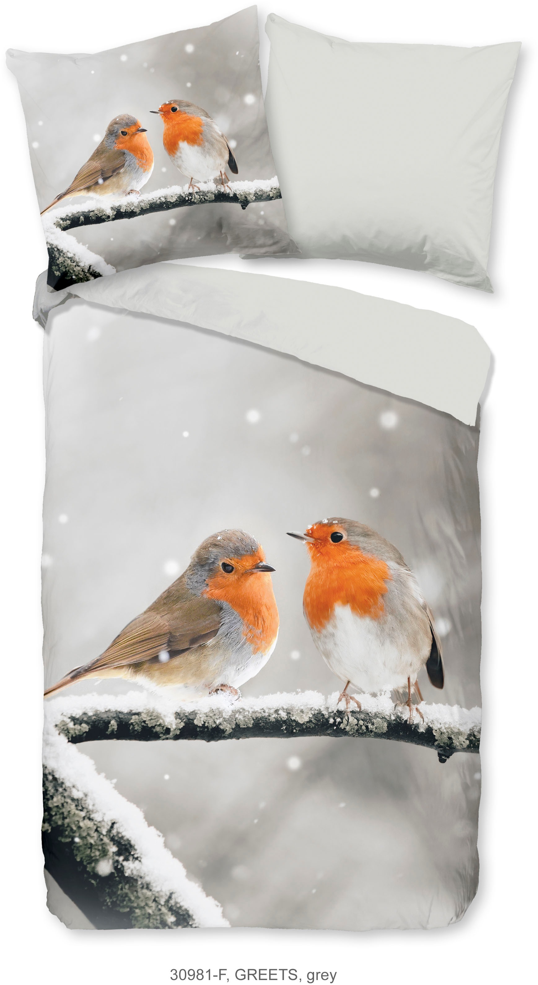 good morning Wendebettwäsche »Greets«, Biber, 135x200, Warm, Weich, Wendeop günstig online kaufen
