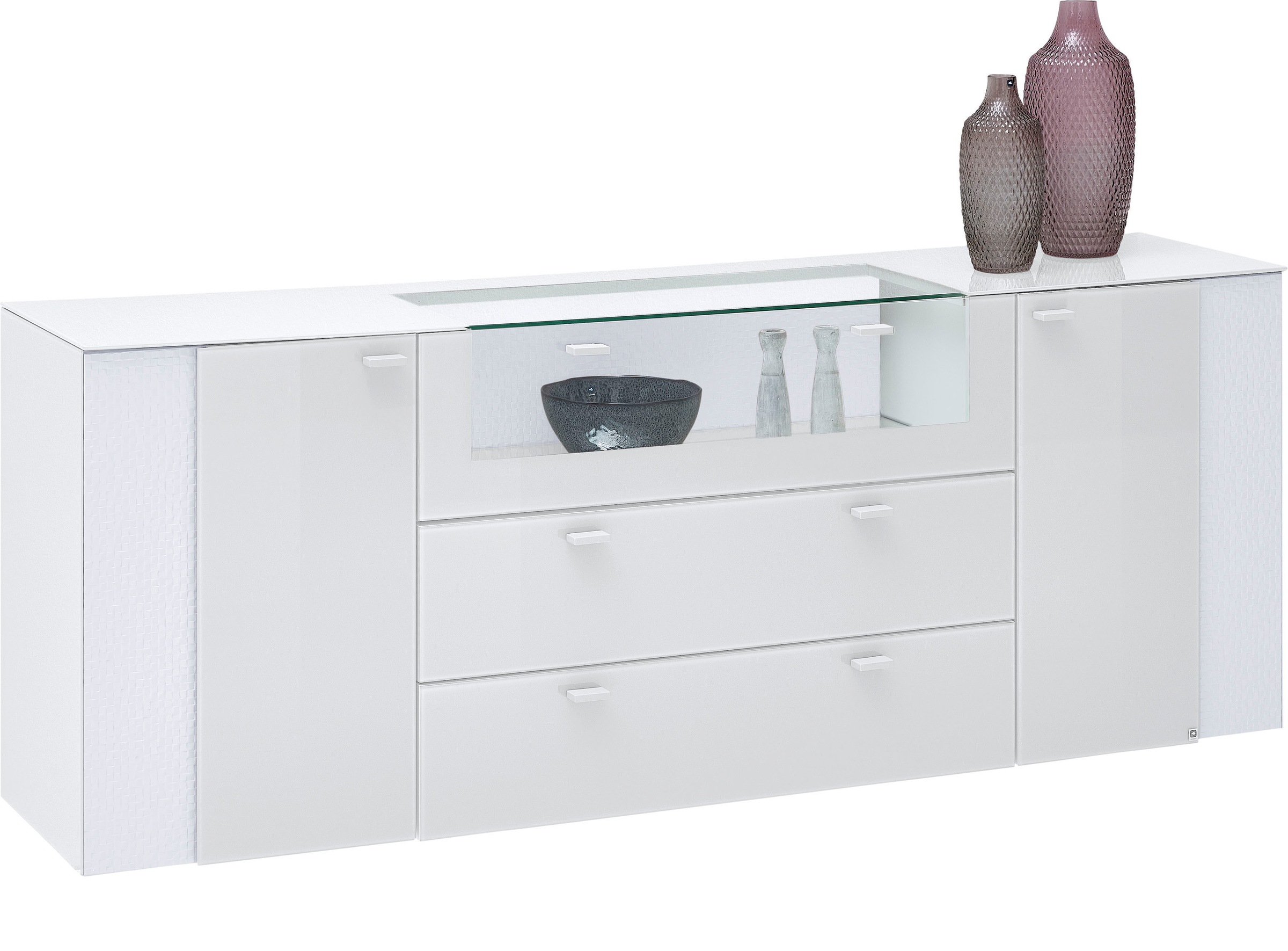LEONARDO Sideboard »AUREA«, mit Pailletten-Akzent, wahlweise mit Beleuchtung