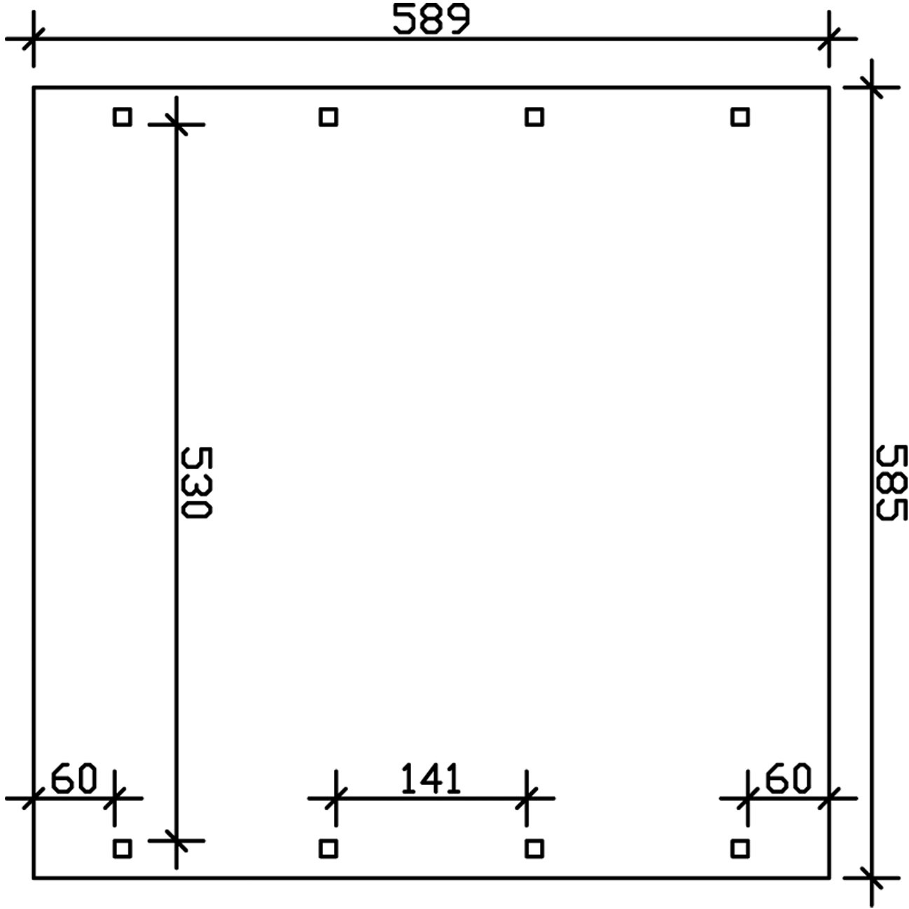 Skanholz Doppelcarport »Spreewald« Massivholz 530 cm Grün mit EPDM-Dach, rote Blende