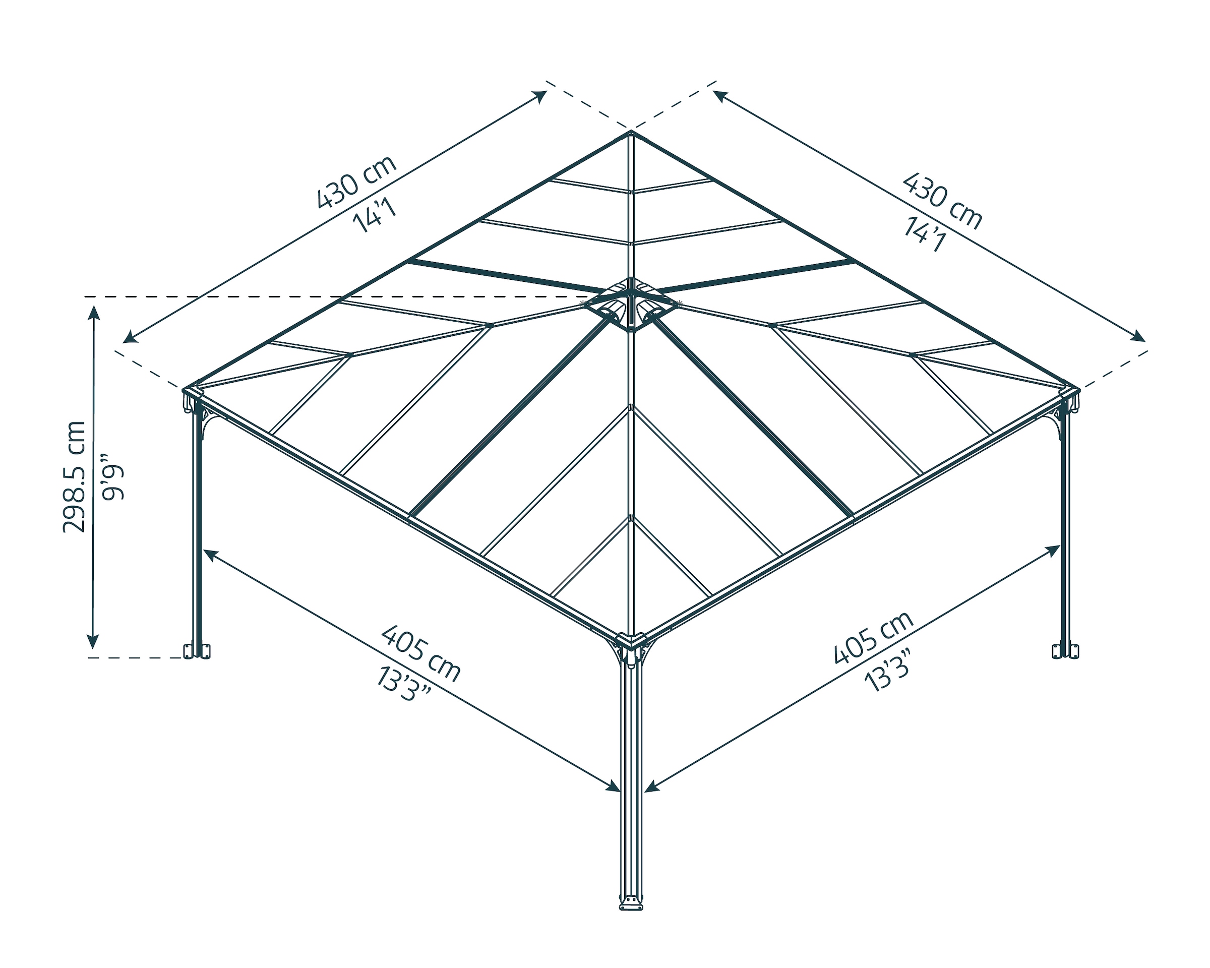 Palram - Canopia Pavillon »Palermo 4300«, BxT: 429x429 cm