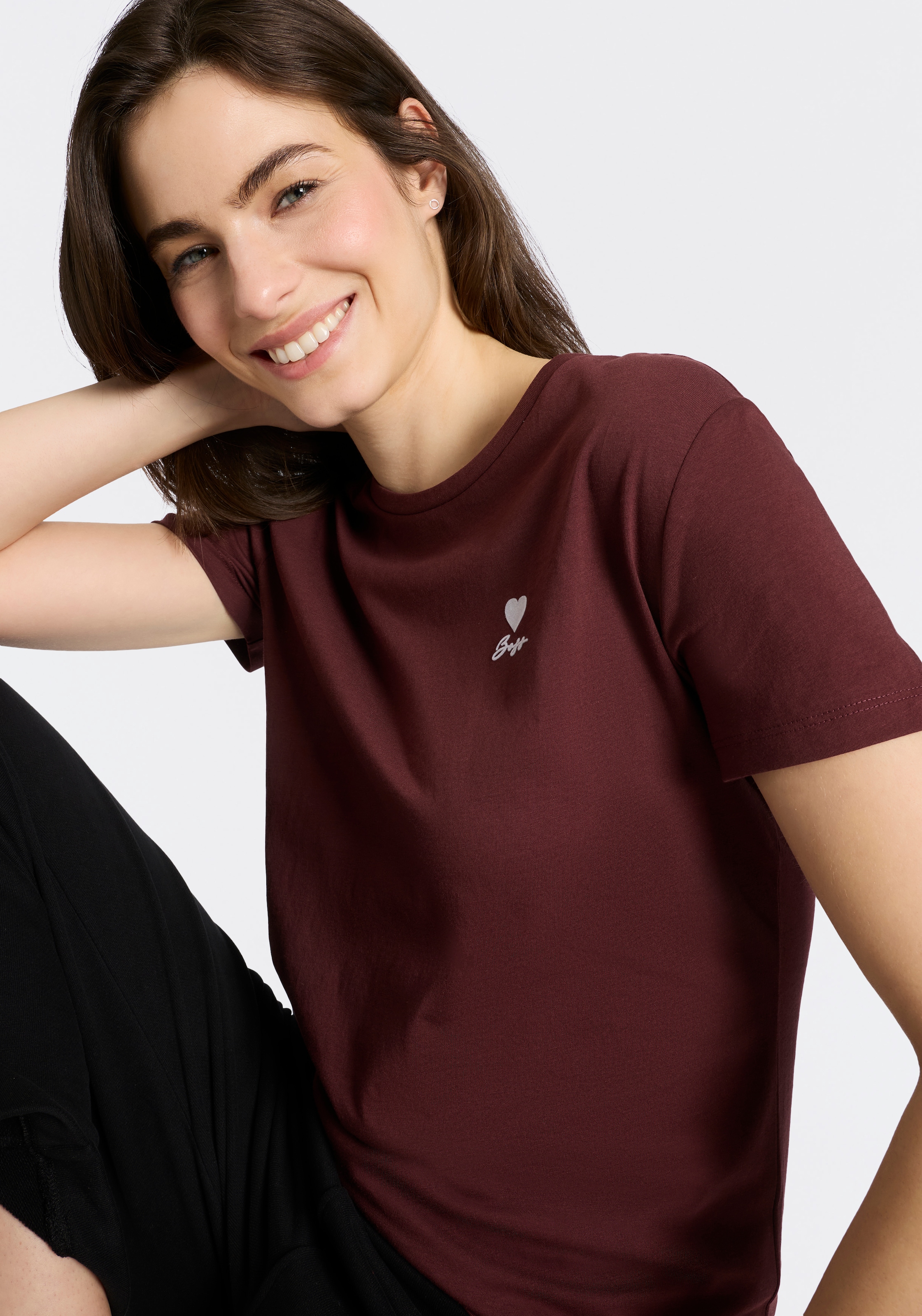 BOSS ORANGE T-Shirt »Elove Premium Damenmode« aus Baumwolle, Rundhals