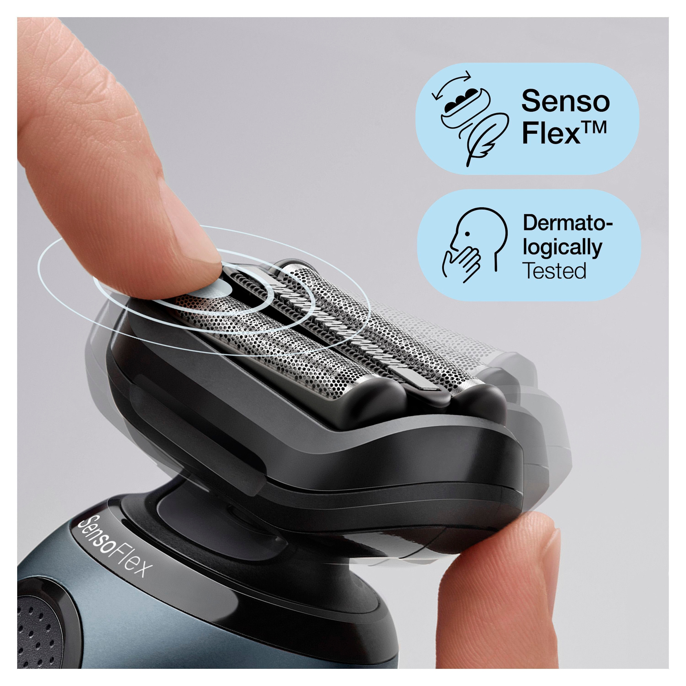 Braun Elektrorasierer »6 61-N4500cs«, 2 St. Aufsätze, SmartClick-Präzisionstrimmer, SensoFlex, Wet&Dry