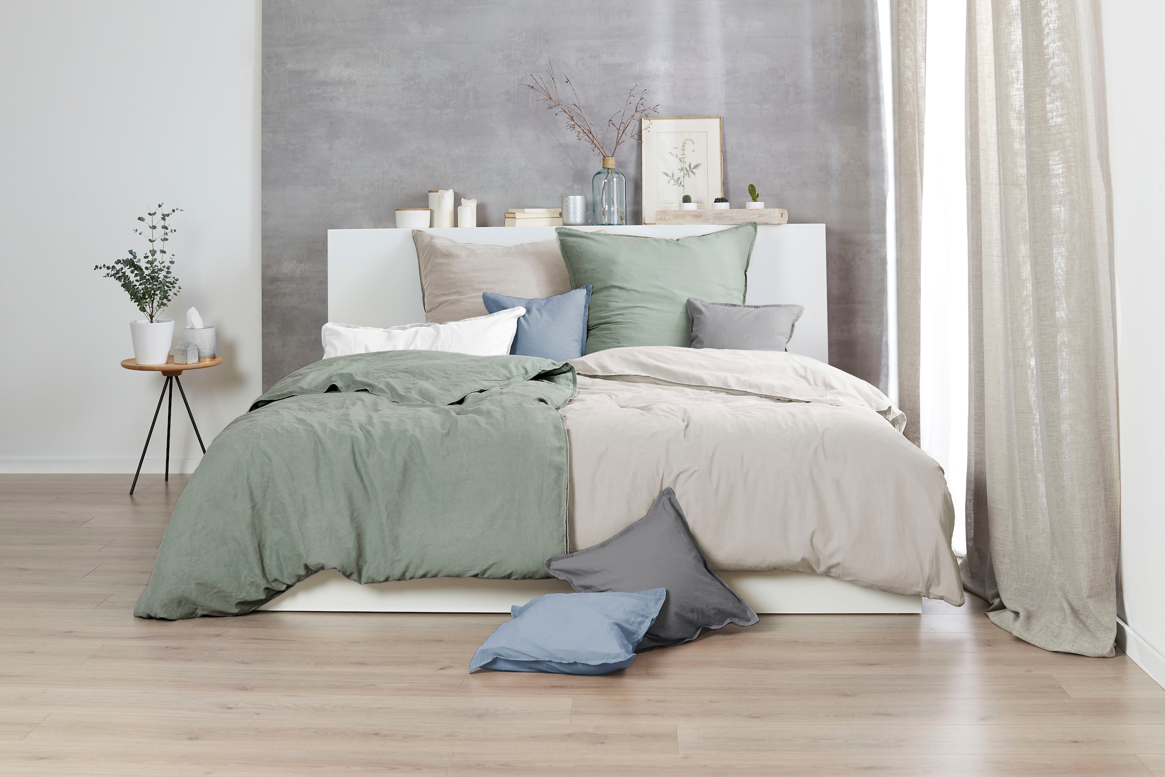 Primera Kissenbezüge »Kissenbezüge »Stone Washed«, Primera (2 Stück)«, (2 St.), mit Stone-Washed Optik