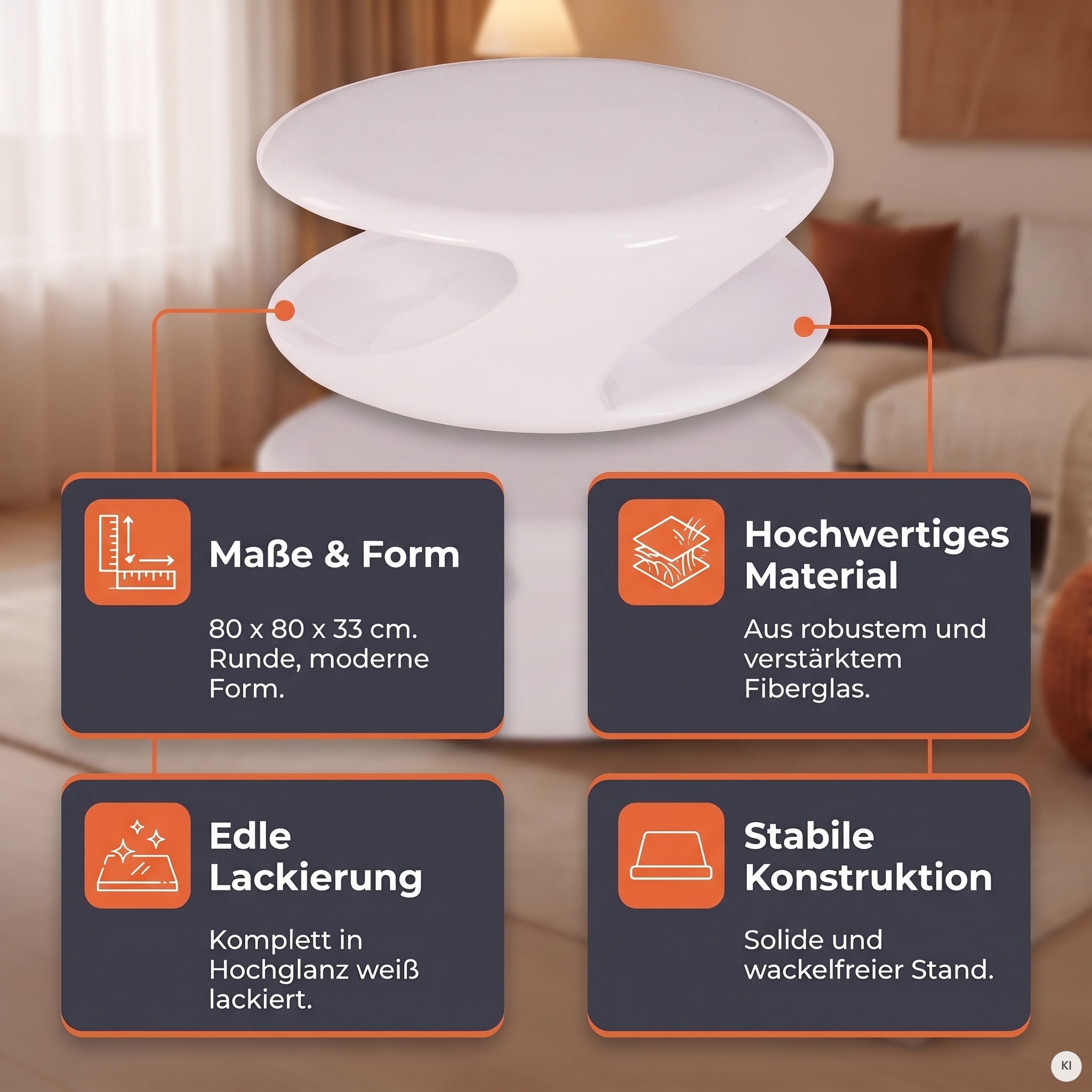 SalesFever Couchtisch »Design-Wohnzimmertisch für stilvolles Wohnen« mit modernem Lounge Charakter