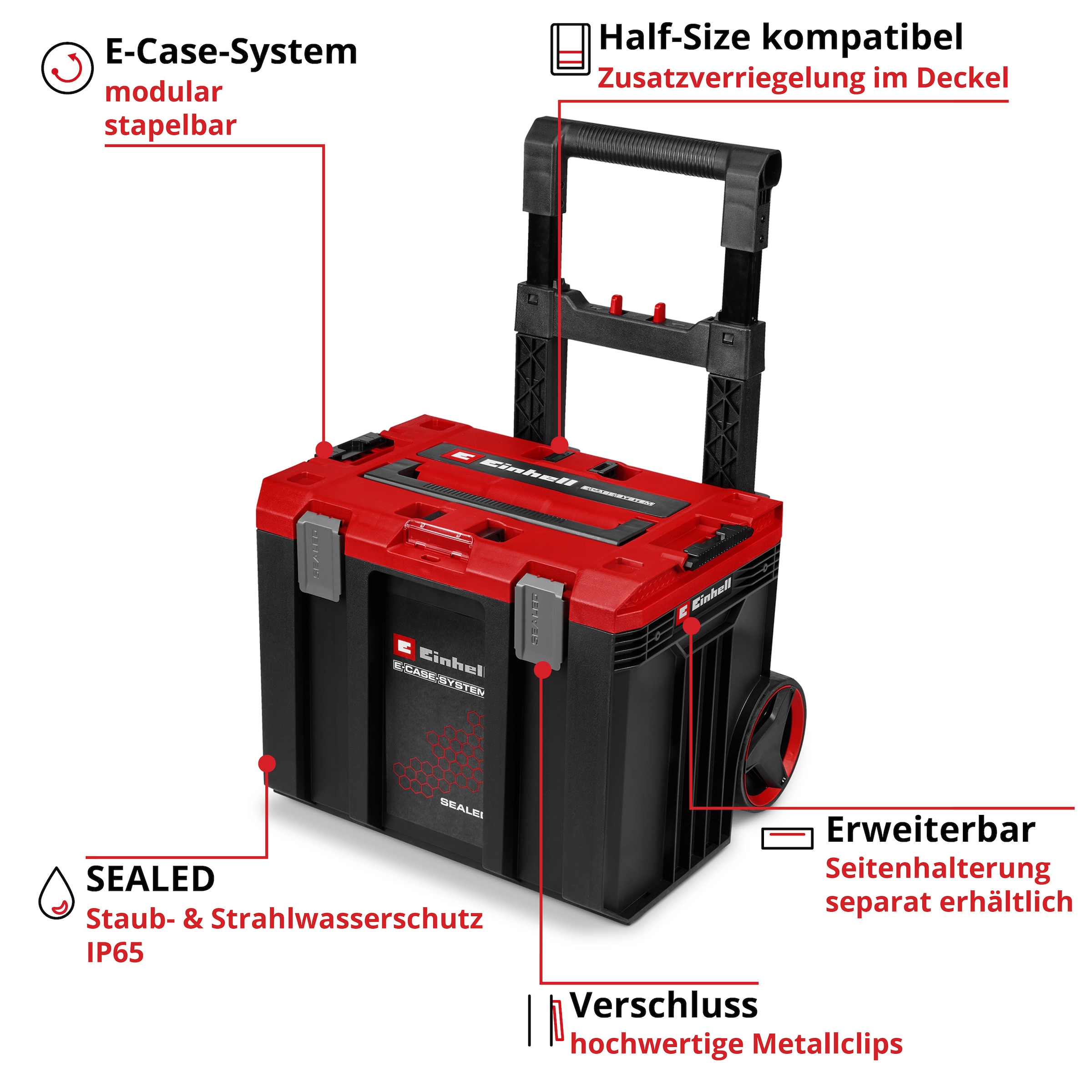 Einhell Werkzeugkoffer »E-Case L with wheels SEALED«