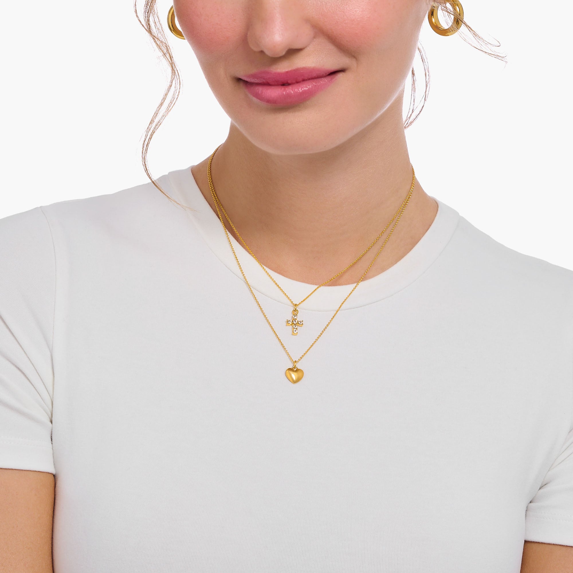 THOMAS SABO Kette mit Anhänger »Herz-Anhänger, KE2234-001-21-L45V, KE2234-413-39-L45V«