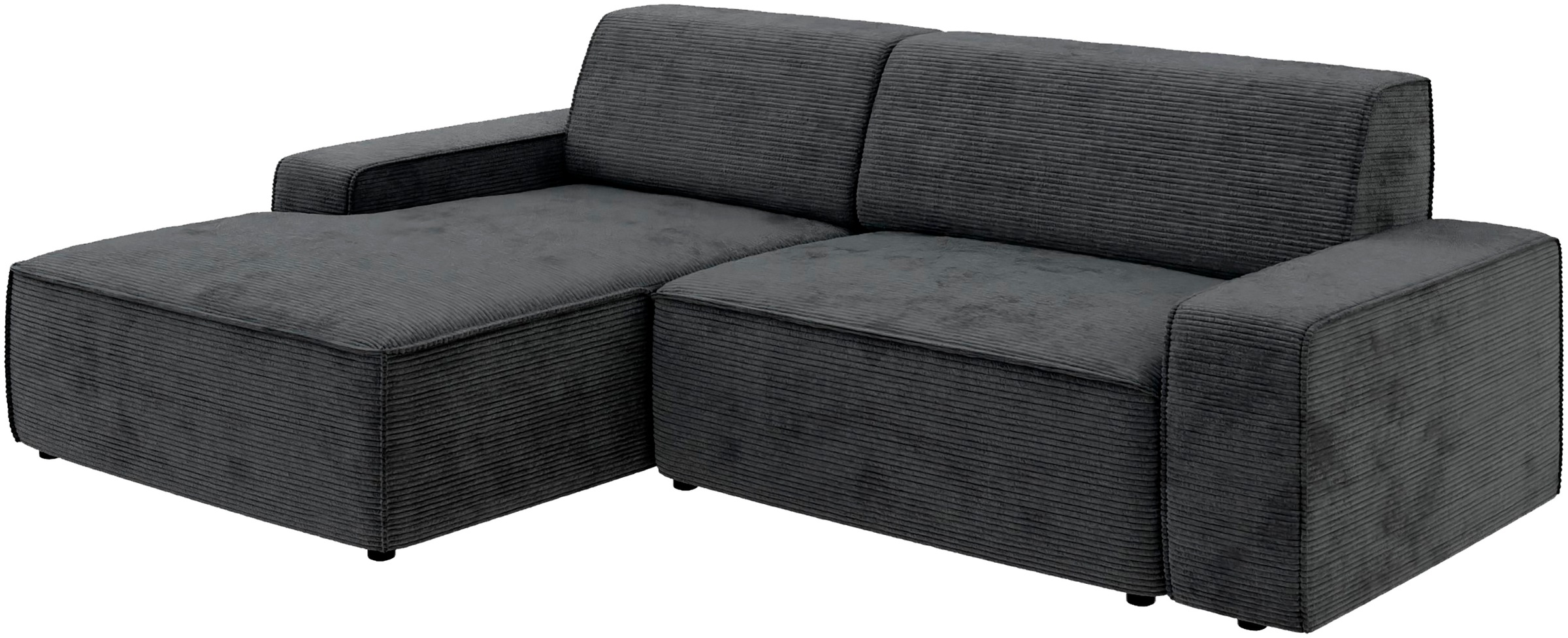 TRENDMANUFAKTUR Ecksofa »Graz, wahlweise mit Sitzvorschub und Bettkasten, L-Form, Breite 246 cm«, in Cord-, haustierfreundlichem LEO Struktur- oder LUMOS-3D-Bezug