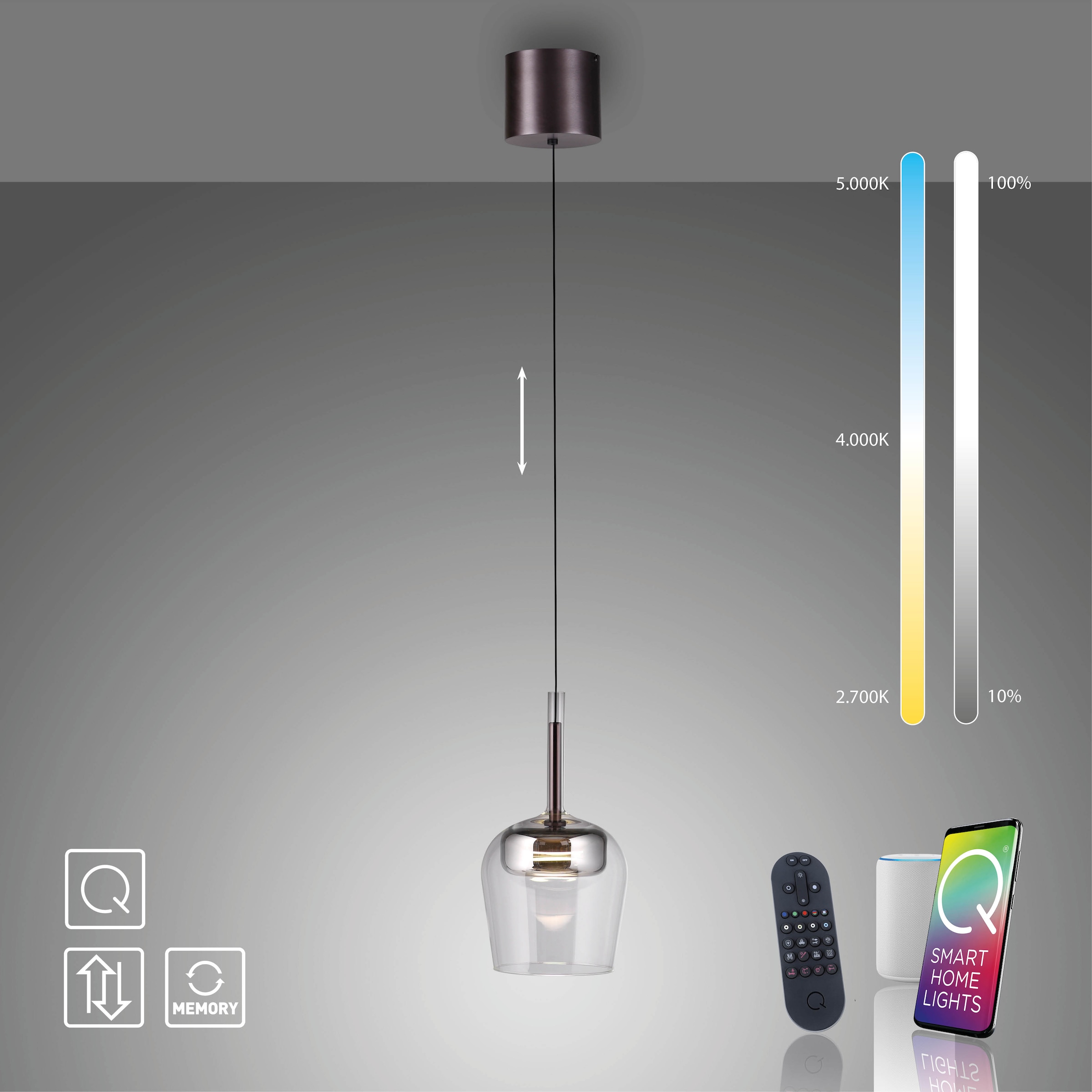 Neuhaus Q SMART HOME LIGHTS LED Pendelleuchte »Q-KON« LED-Board 1 Stk. warmweiß - kaltweiß