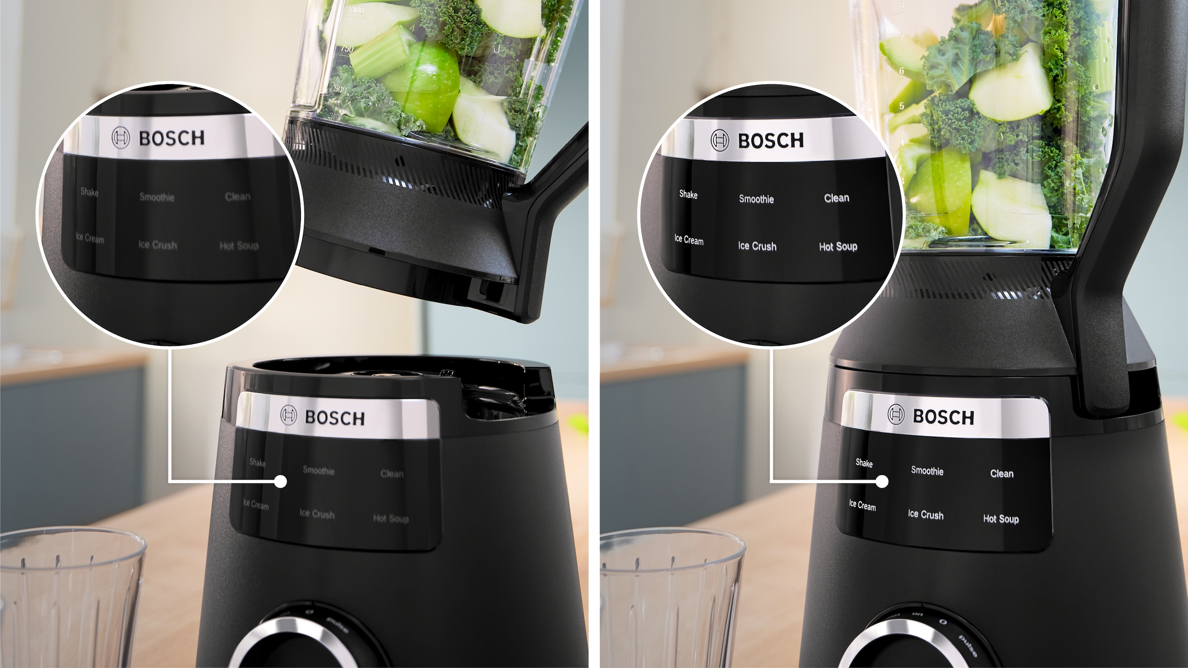 BOSCH Standmixer »VitaPower Serie 6 MMBD665B1, Hochleistungsmixer, 45.000 rpm, schwarz«, 1800 W, 2l, 6 Automatikprogramme inkl heiße Suppe, Stopfer, Sicherheitsdeckel