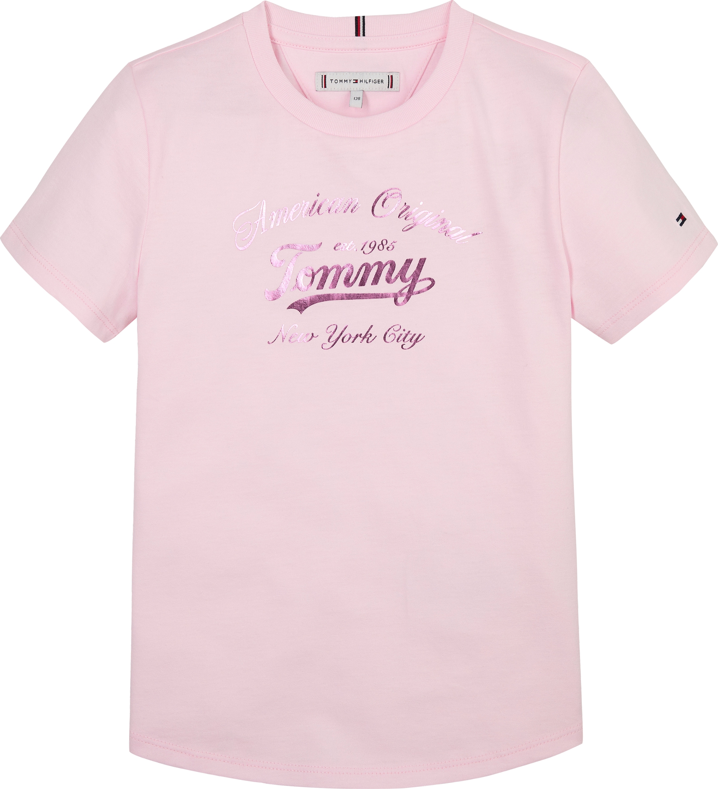 Tommy Hilfiger T-Shirt »TOMMY SCRIPT TEE SS« für Kinder bis 16 Jahre, glänzender Druck