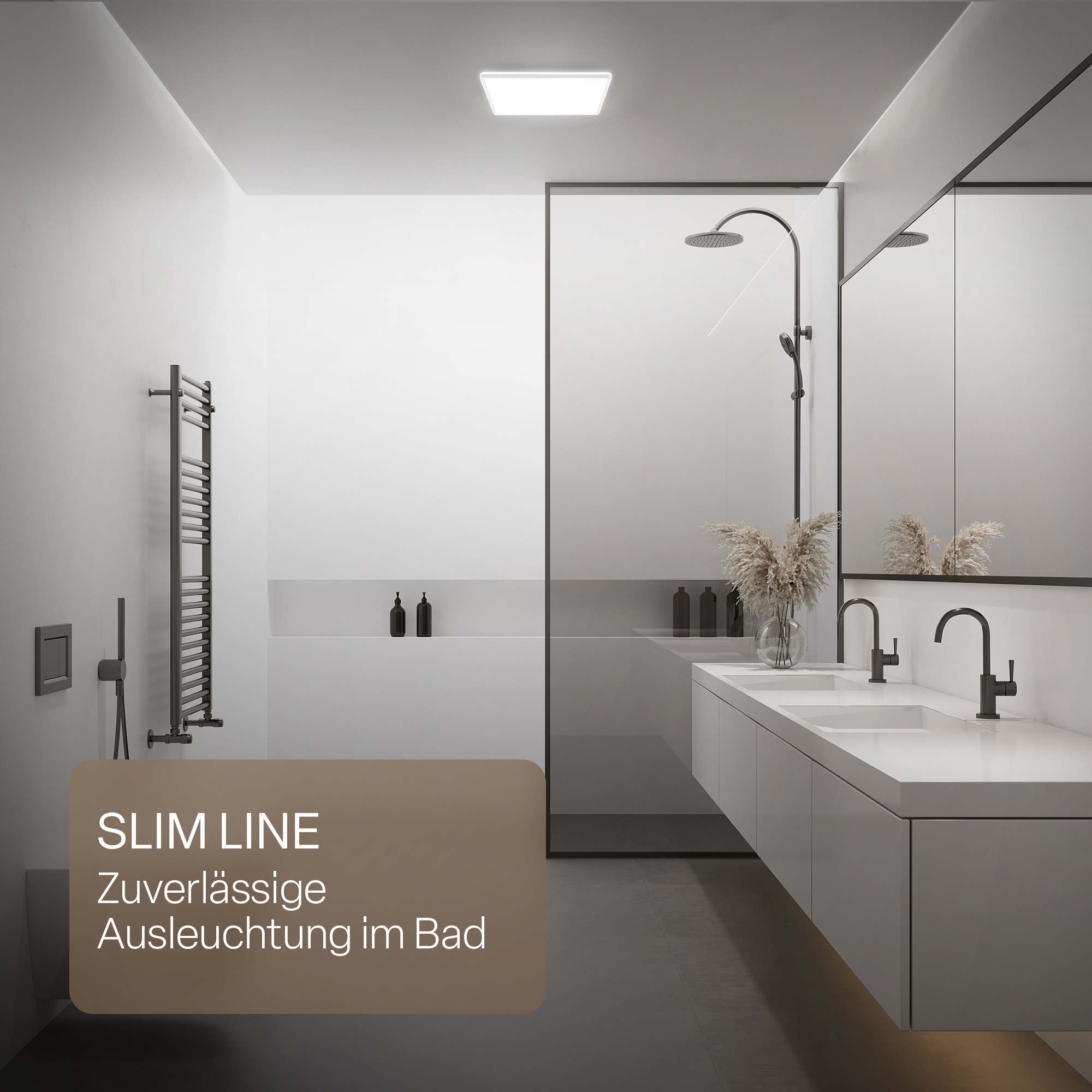 B.K.Licht LED Panel »SHALLOW« LED-Board 1 Stk. Neutralweiß 24x24x3 cm, Badlampe, Badezimmer, Küche, Wohnzimmer